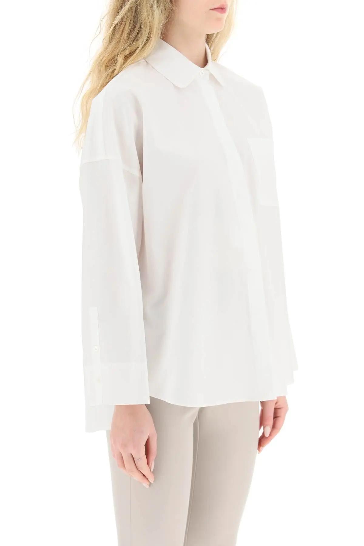 Shop 's Max Mara Mina Cotton Poplin Shirt In Grey