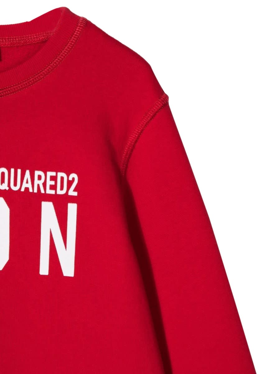 Dsquared2 Icon Brushed Cotton Cool Fit Crew-neck Sweatshirt In Red