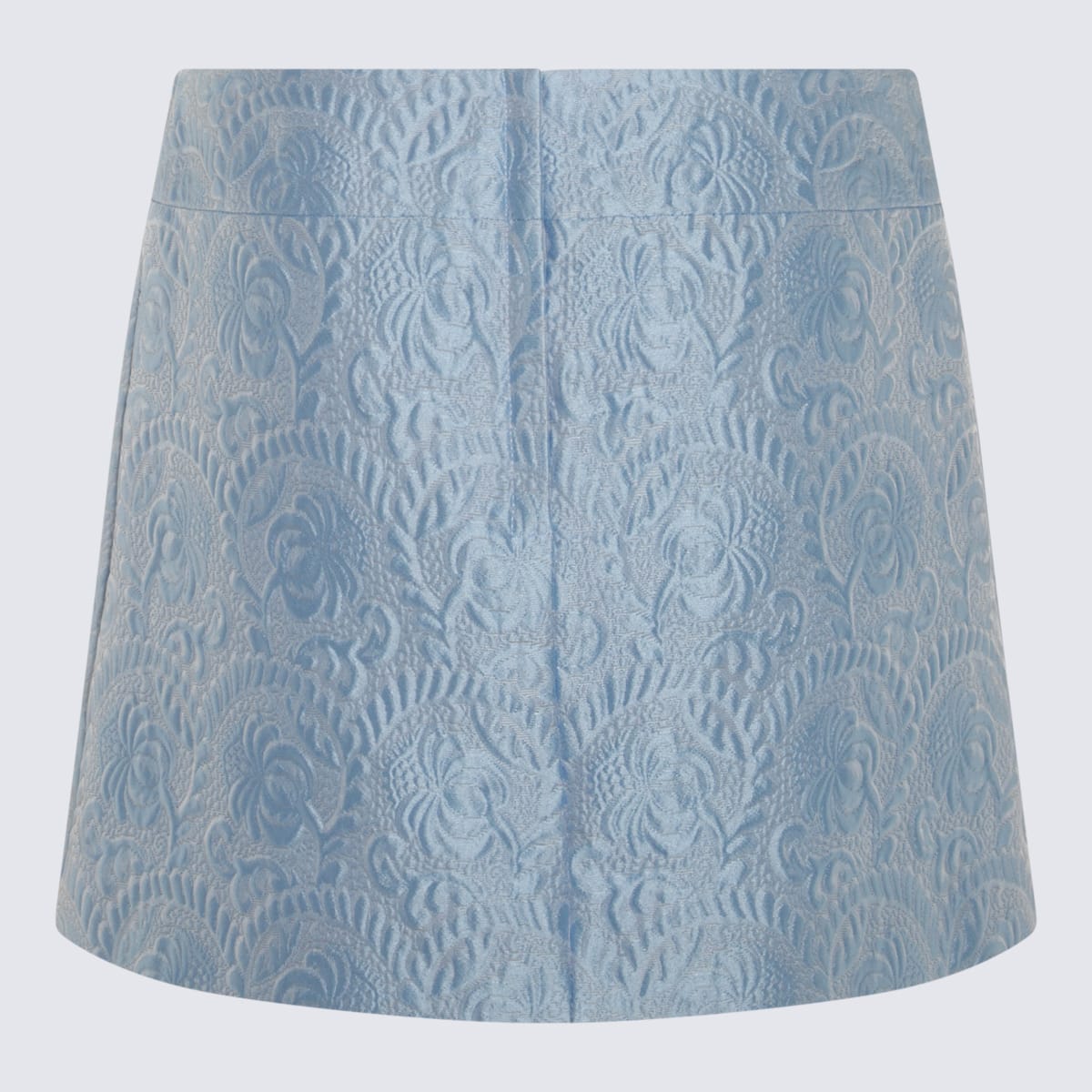 Shop Dolce & Gabbana Light Blue Cotton Skirt In Gliciine