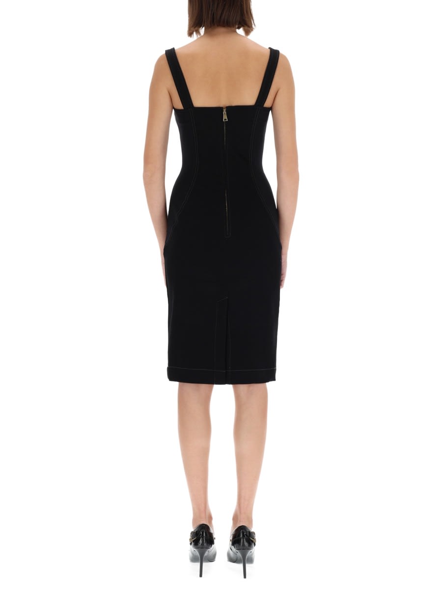 Versace Jeans Couture Tailored Knee-length Sleeveless Dress In Black