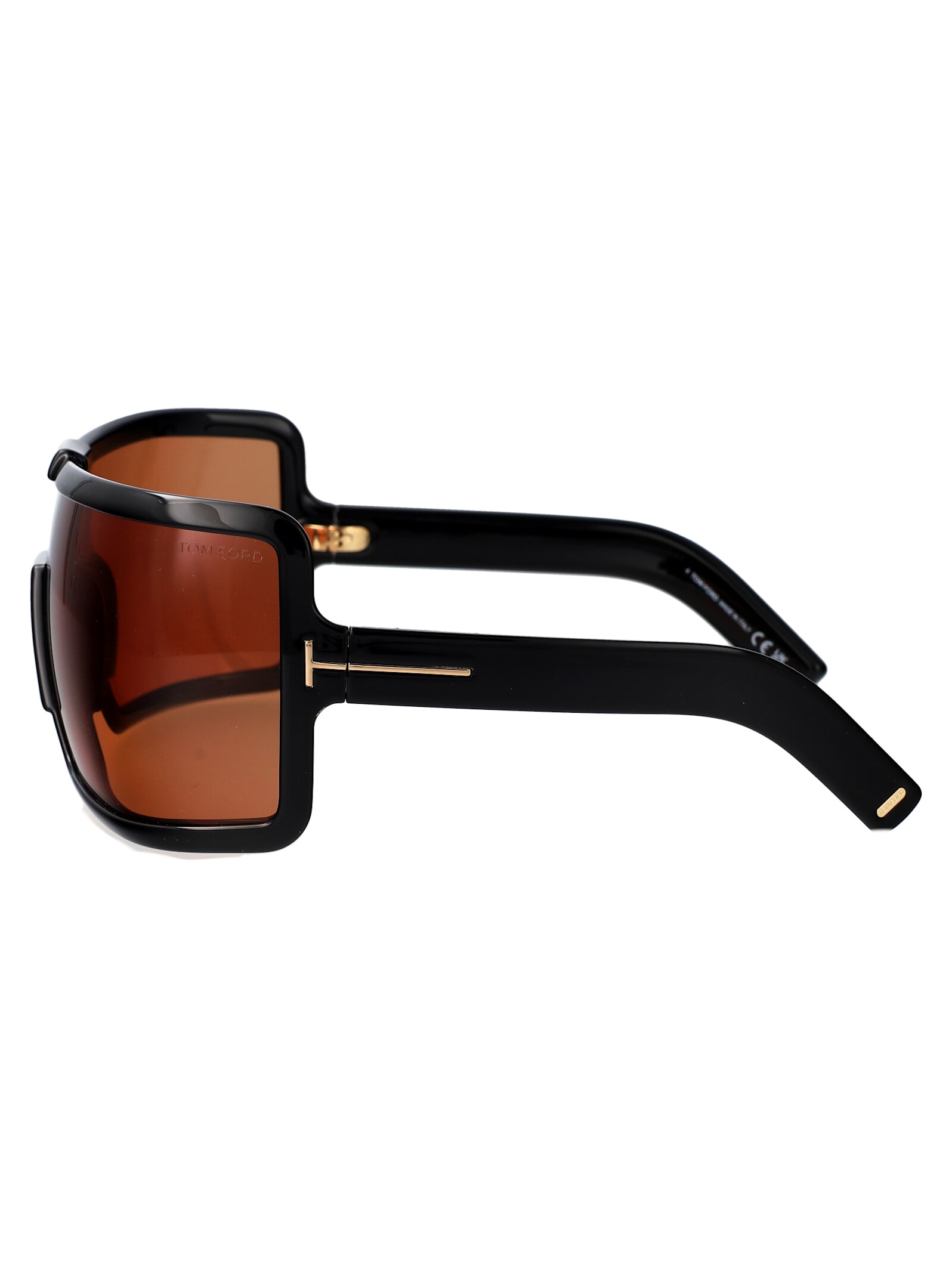 Shop Tom Ford Parker Sunglasses In 01e Nero Lucido / Marrone