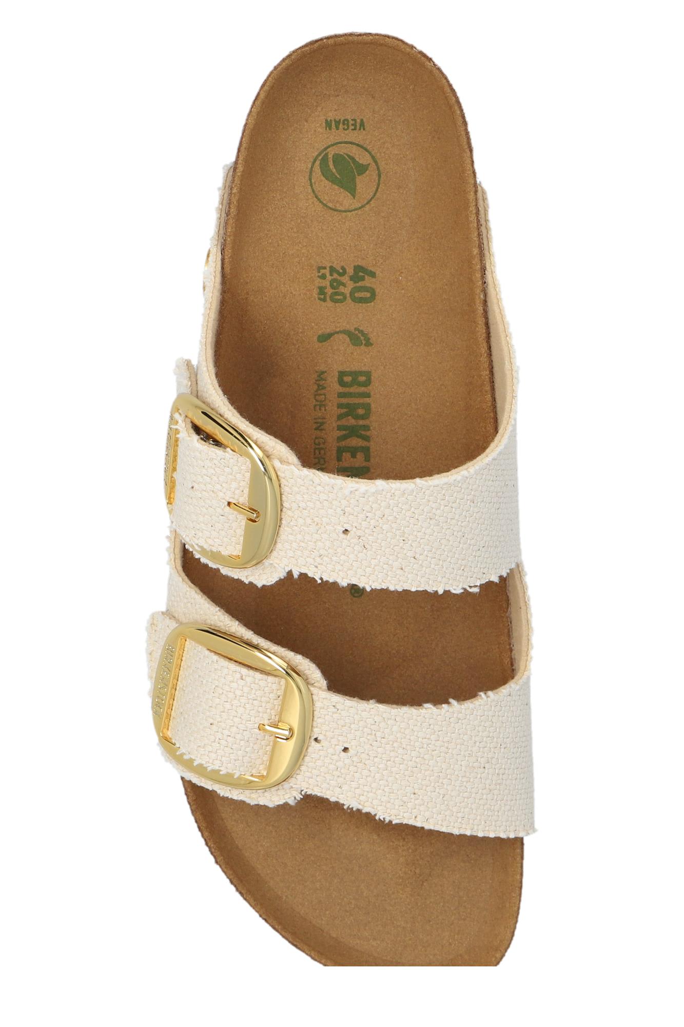 Birkenstock Vegan Arizona Big Buckle Rivet Logo Slides In Grey