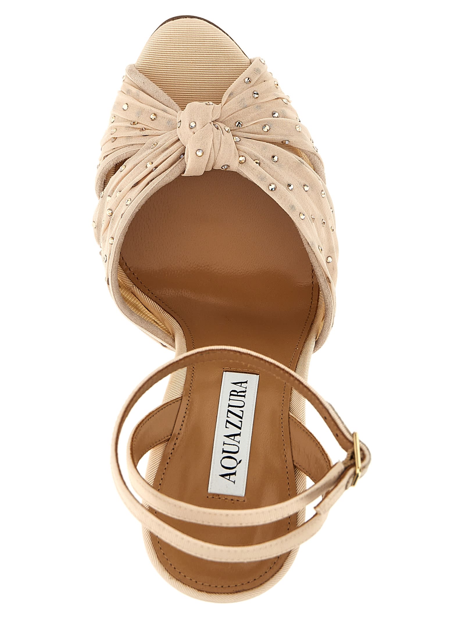 Shop Aquazzura Slow Kisses Sandals In Beige