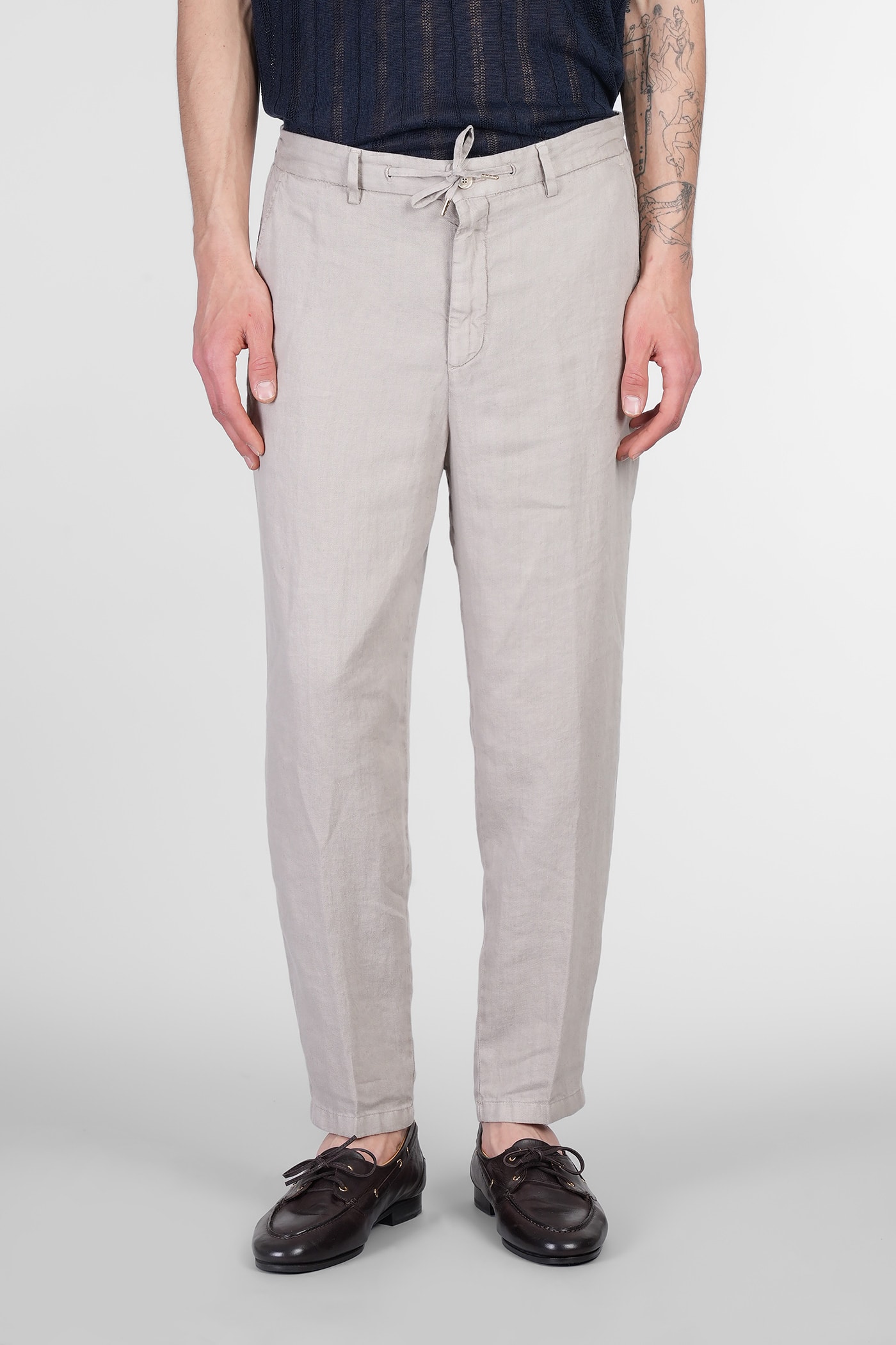 Briglia 1949 Coventv Pants In Taupe Linen In Taupe