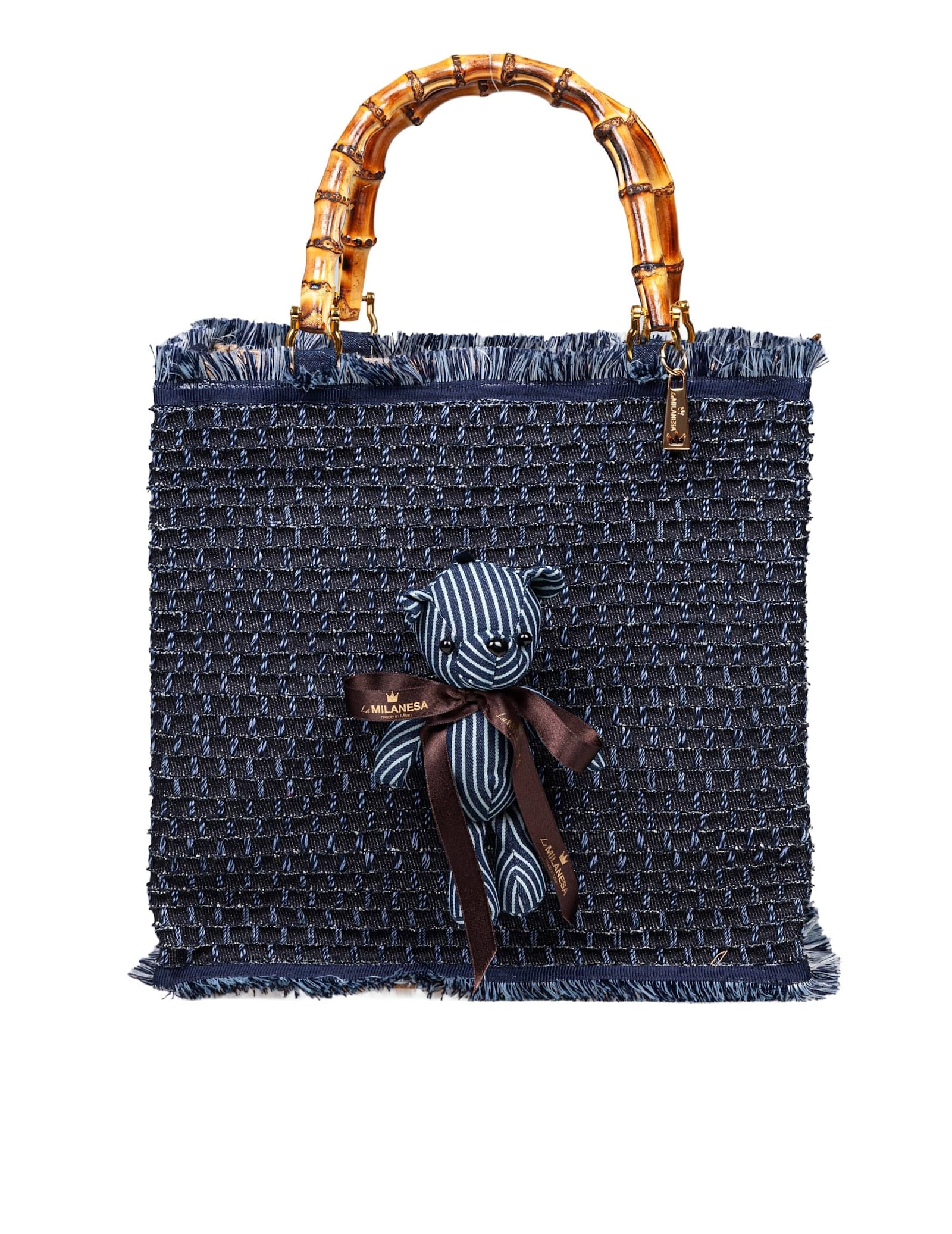 LaMilanesa Medium Pepe Bag In Denim Dark Blue Color