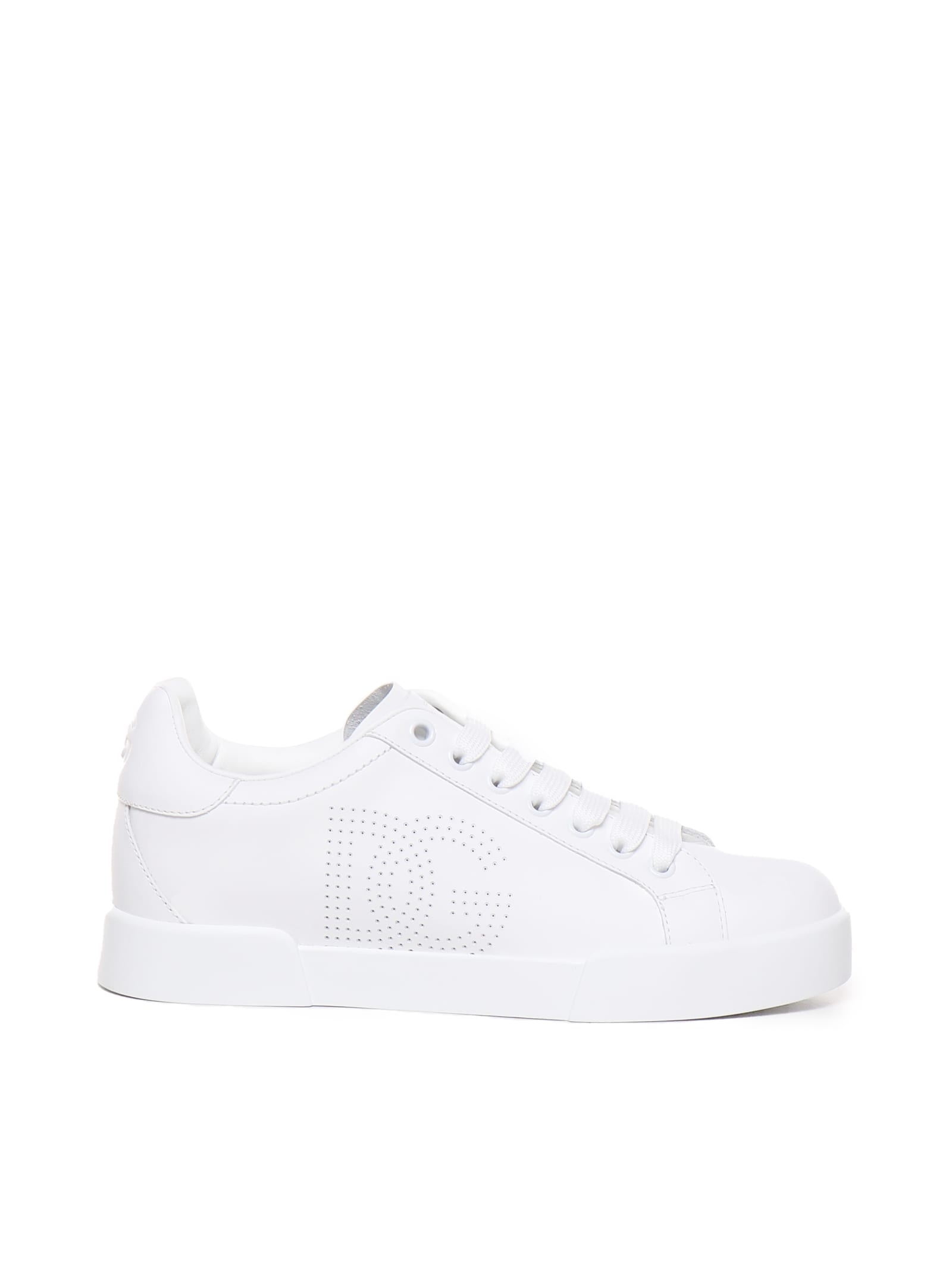 Shop Dolce & Gabbana Portofino Sneakers In Calfskin In White