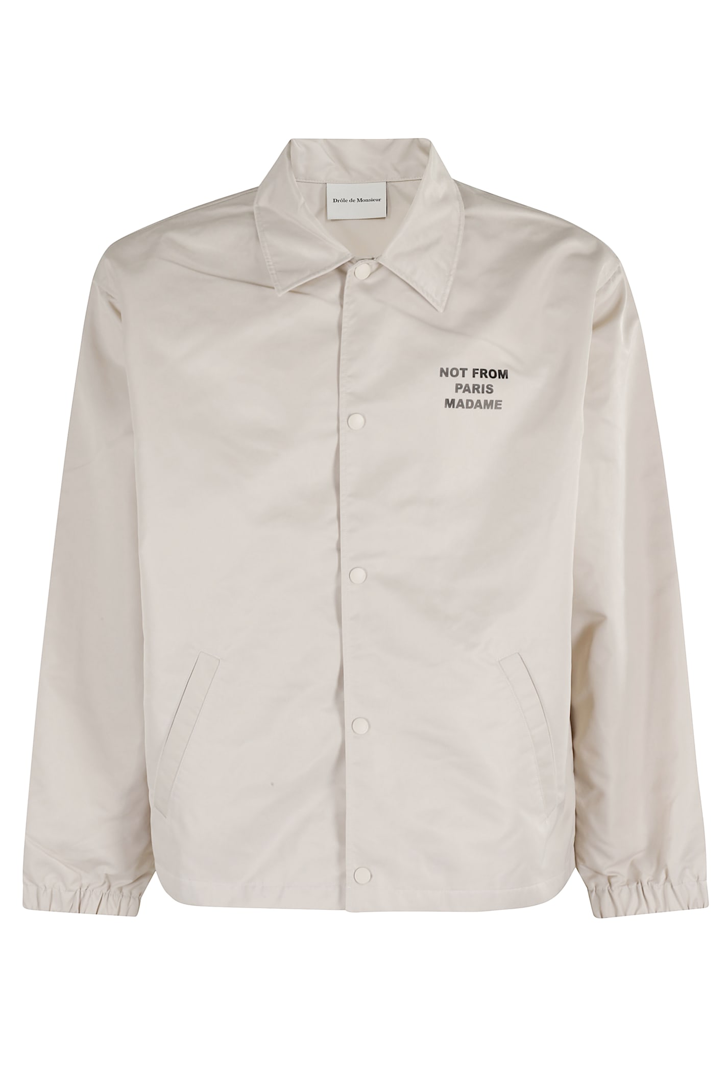 Drôle De Monsieur Beige Slogan Jacket In Neutral