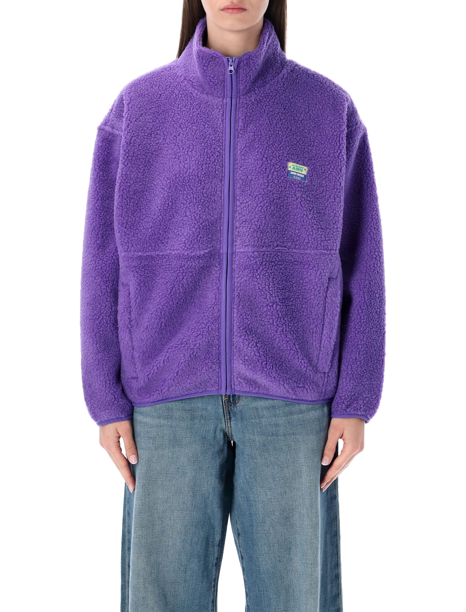 American Vintage Hoktown Fleece Jacket In Purple