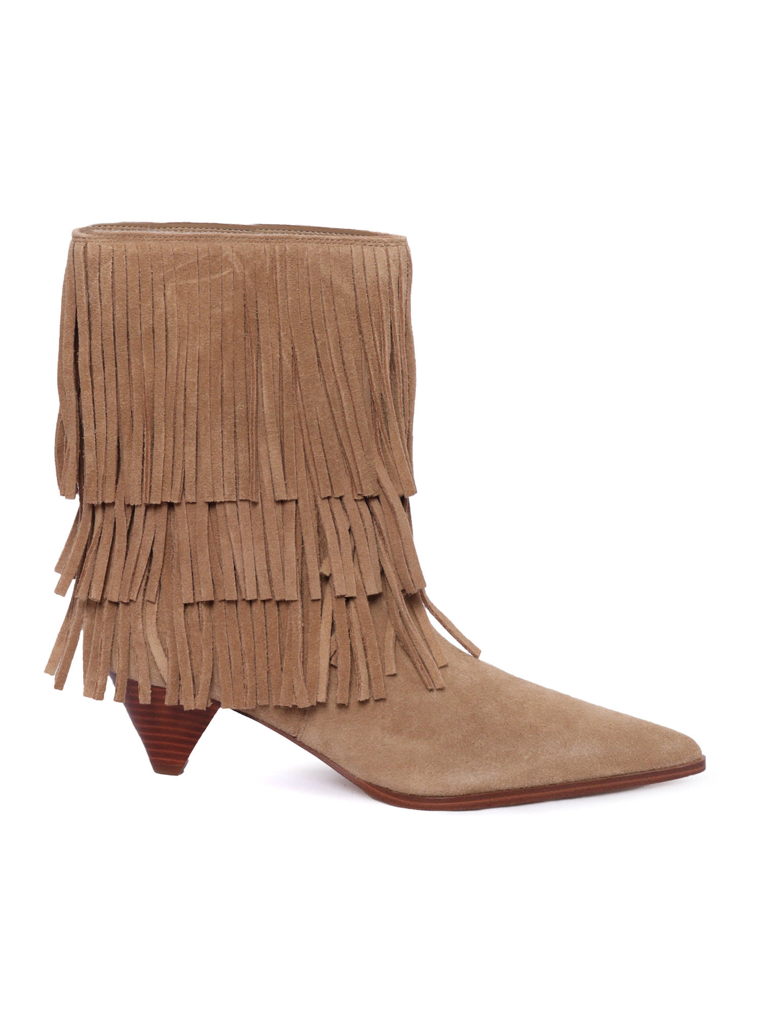 Michael Kors Jayla Suede Fringed Ankle Boot In Brown