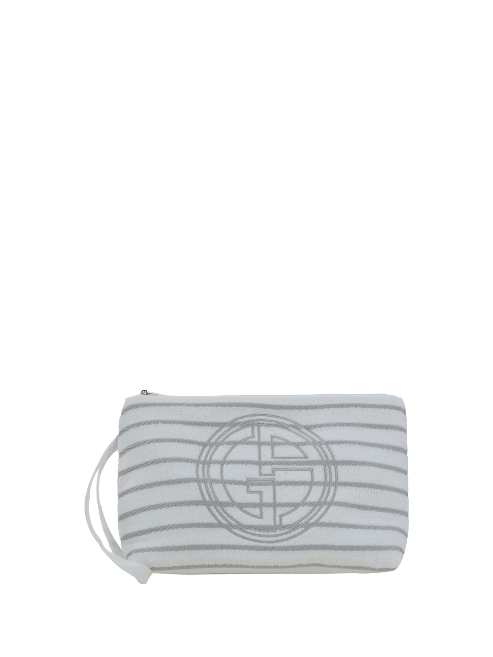 Shop Giorgio Armani Clutch Bag In Brilliant White