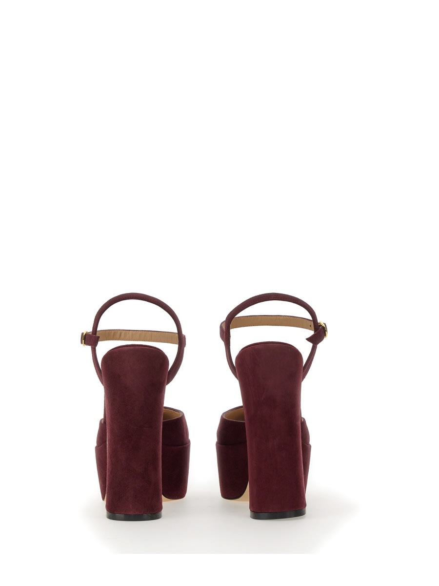 Stuart Weitzman Square-toe 115mm Suede Platform Pumps In Bordeaux