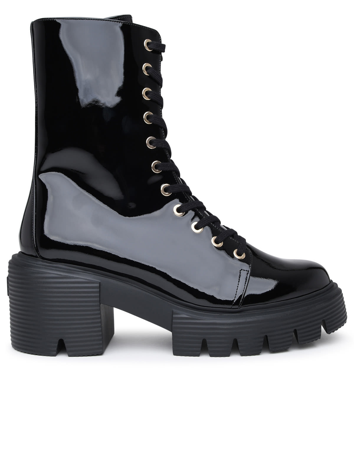 Shop Stuart Weitzman Black Patent Leather Soho Boots