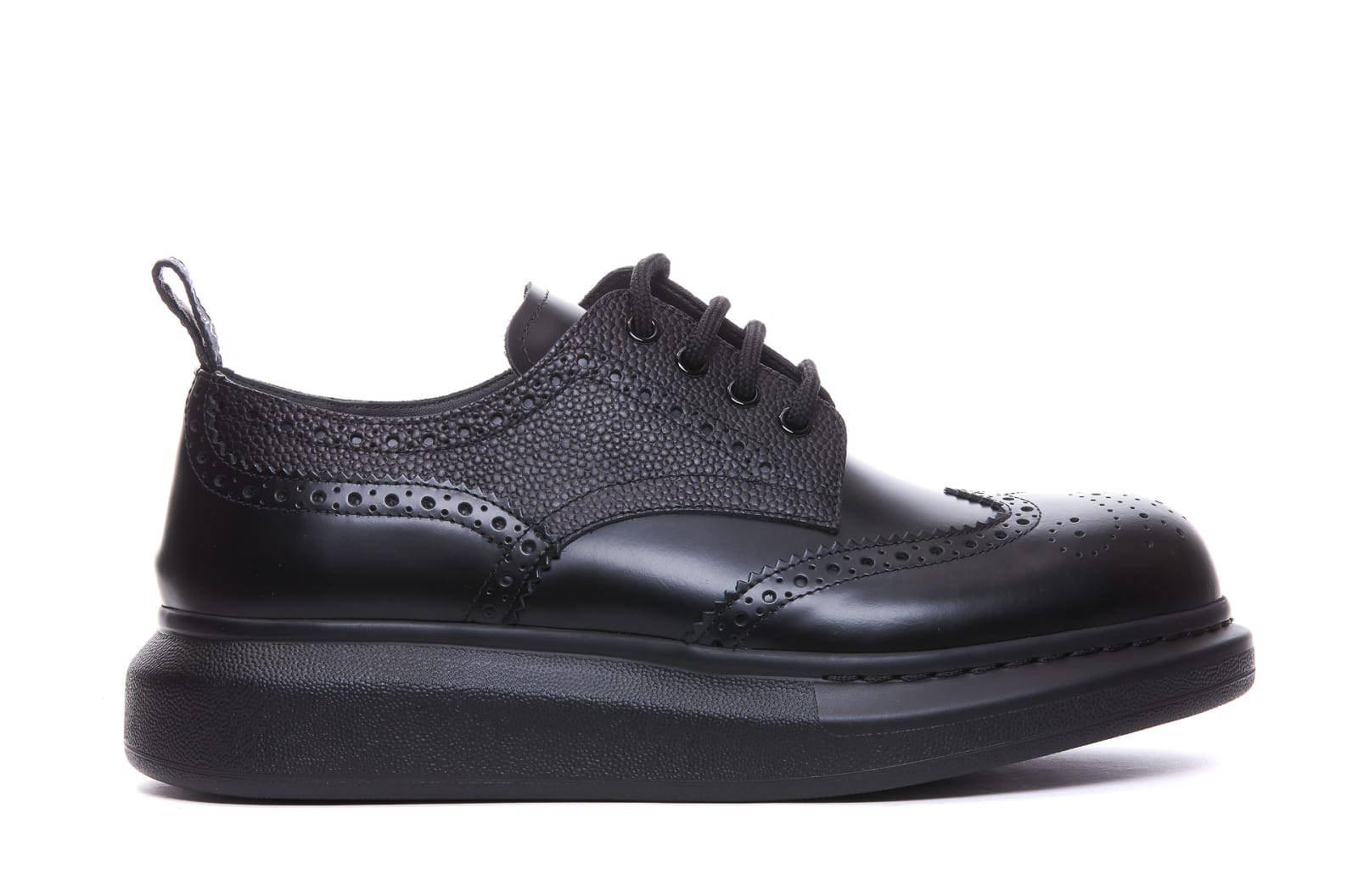 Shop Alexander Mcqueen Hybrid Lace Up Shoes In Black