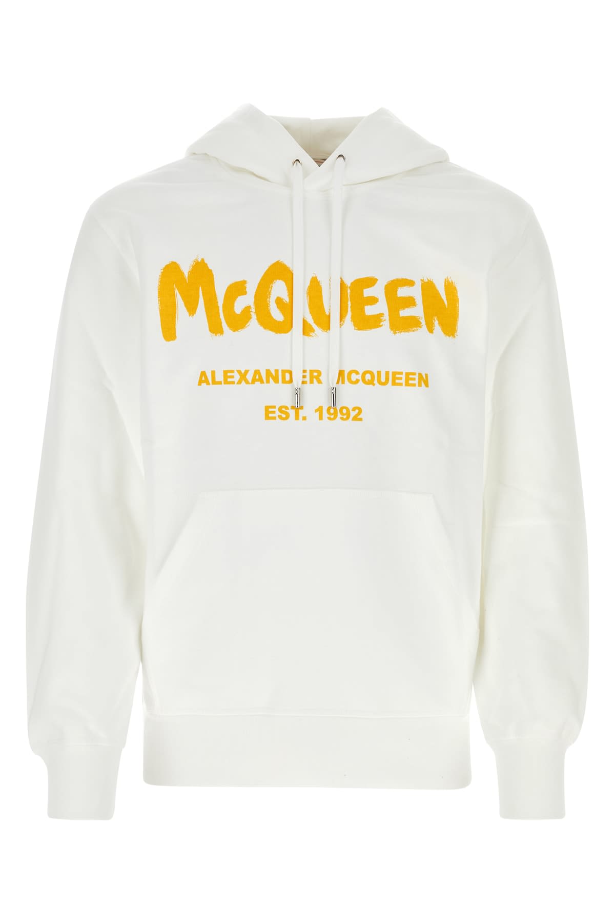 Shop Alexander Mcqueen Felpa In Whiteyellow