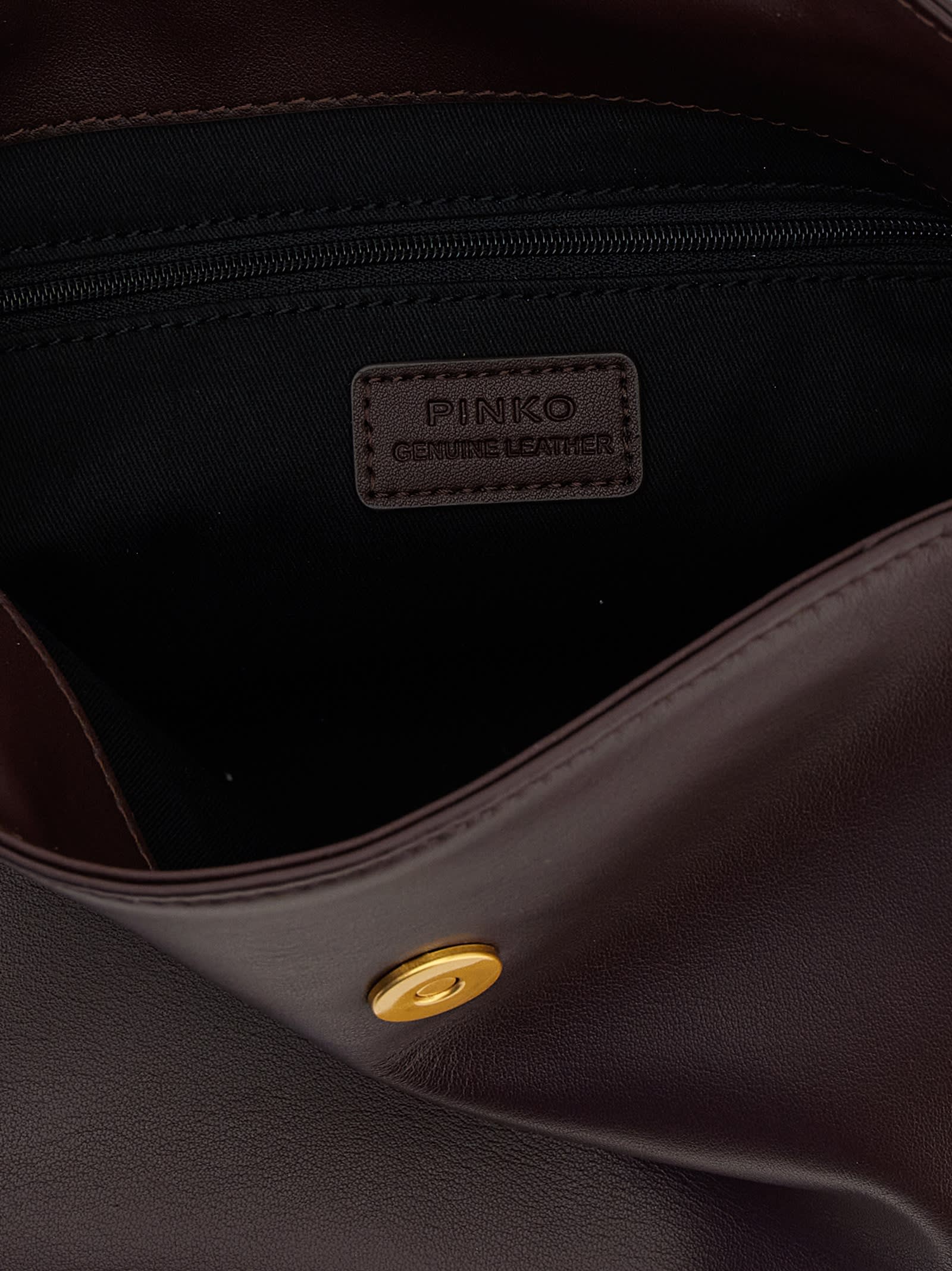 Pinko Saddle Baguette Small Shoulder Bag In Burgundy