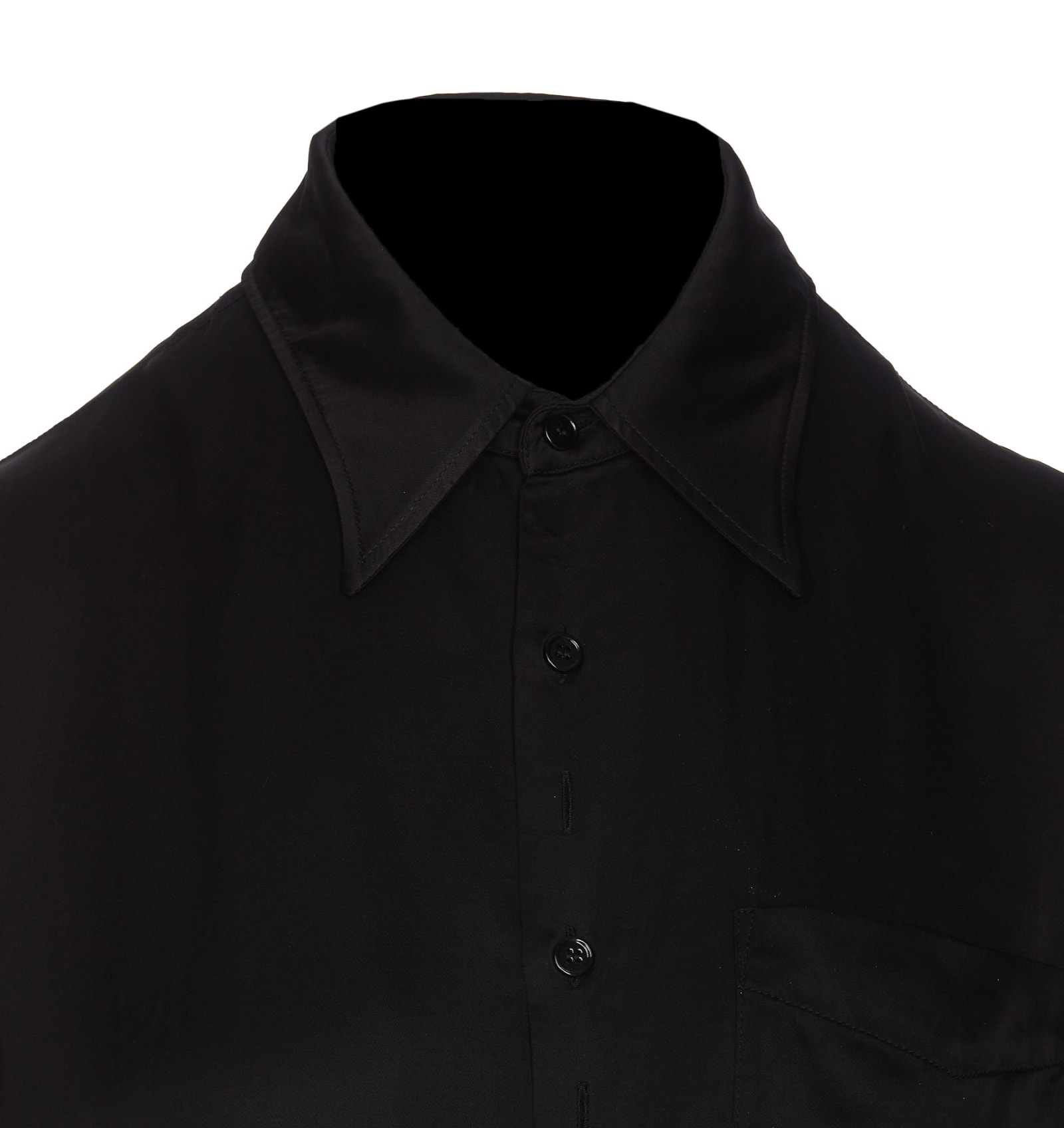 Shop Mm6 Maison Margiela Distressed Shirt In Black