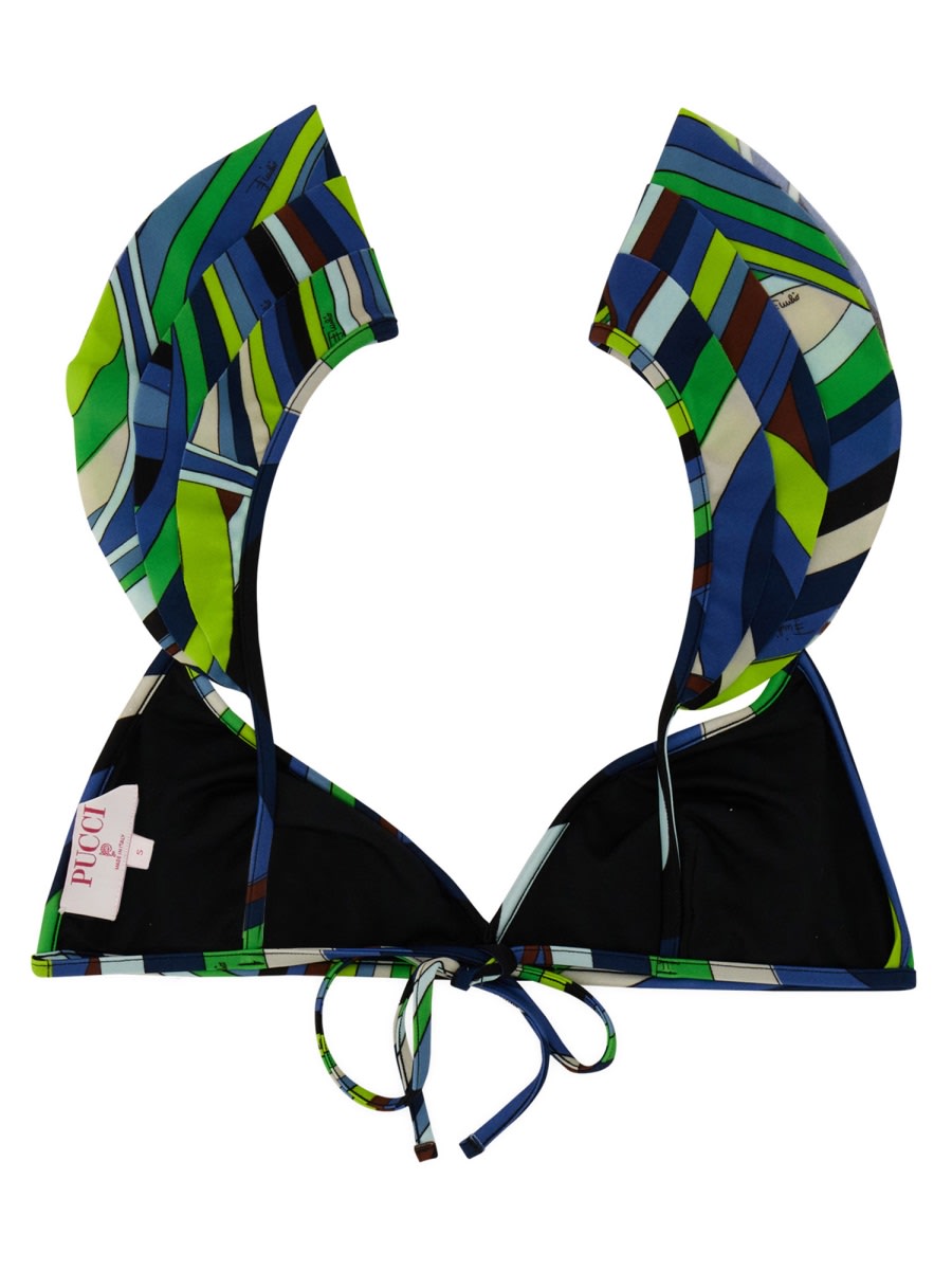 Shop Pucci Logo Bikini Top In Multicolour