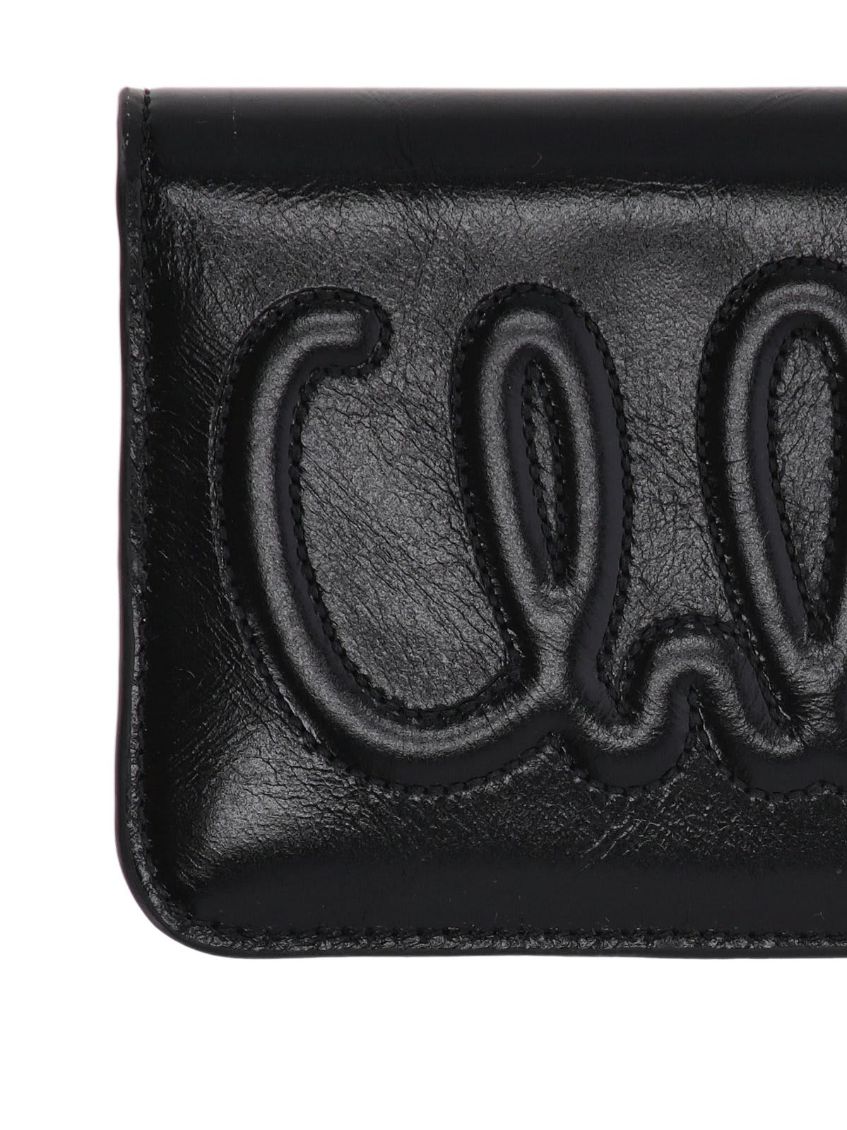 Shop Chloé Logo Patch Wallet In Black