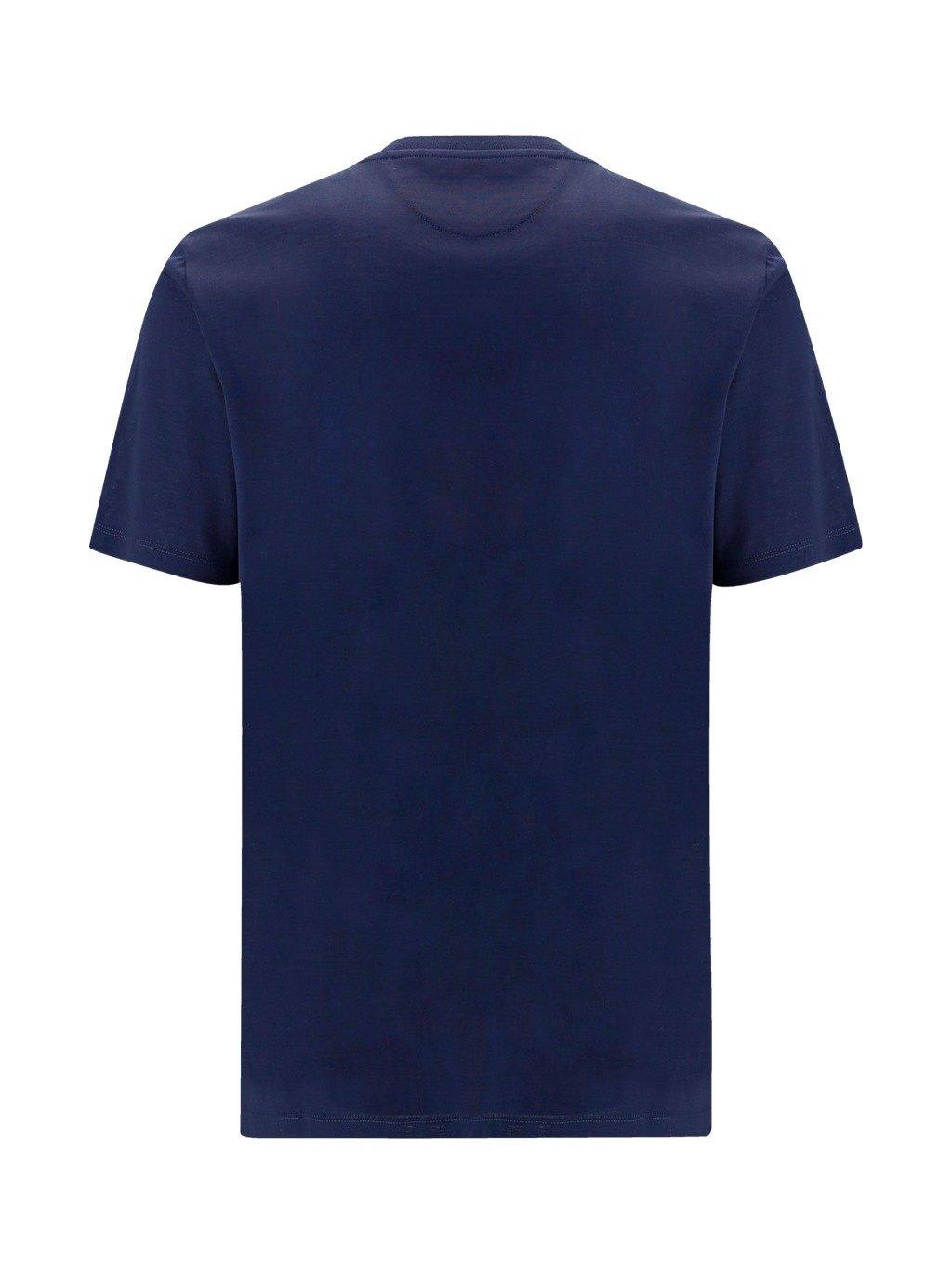 Shop Paul Smith Stripe Printed Crewneck T-shirt In Blue