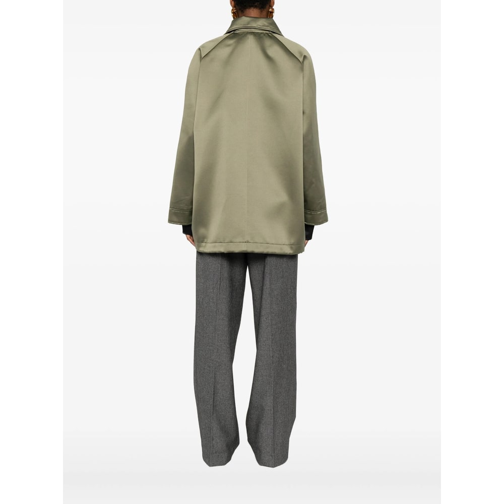 Covert Drawstring-hem Jacket In Green