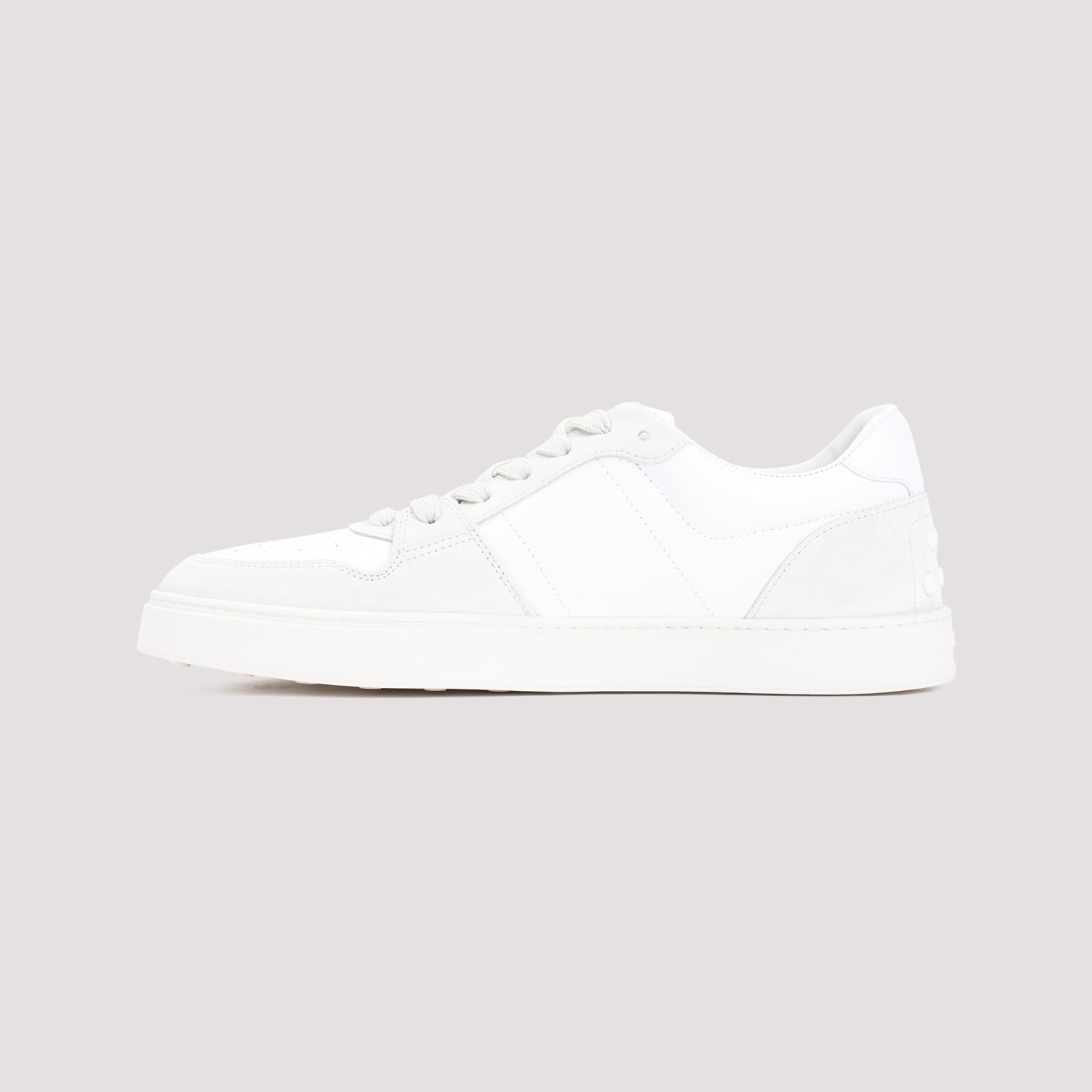 Shop Tod's Leather Sneakers In Bianco