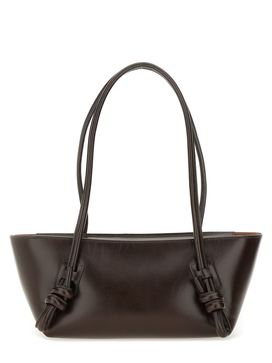 Hereu Rectangular Shoulder Bag Knotted Handles In Brown
