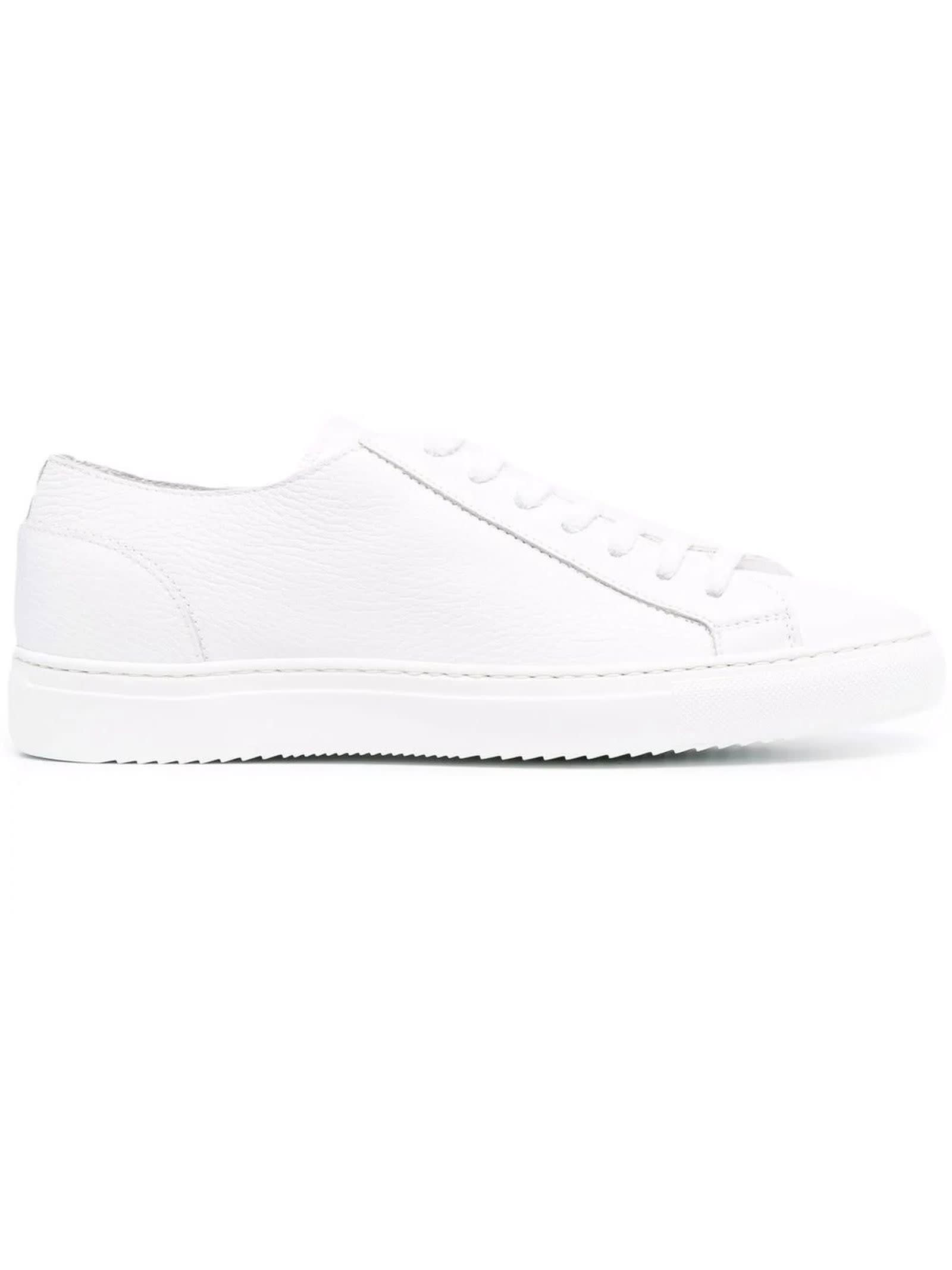 Doucal's White Leather Sneakers