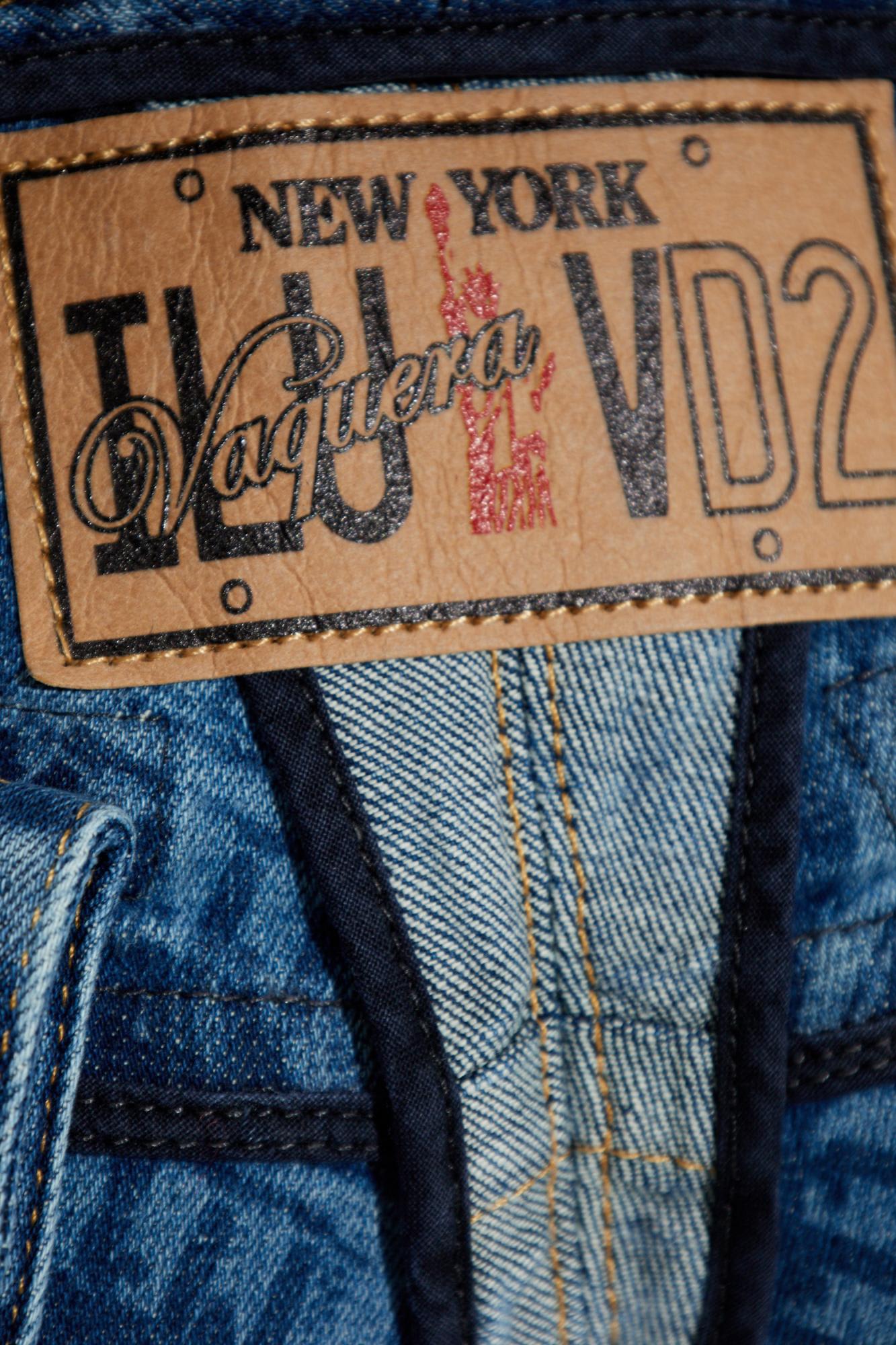 Dsquared2 Vaquera X D2 Statue Of Liberty Cargo Laser Wash Pant In Blue