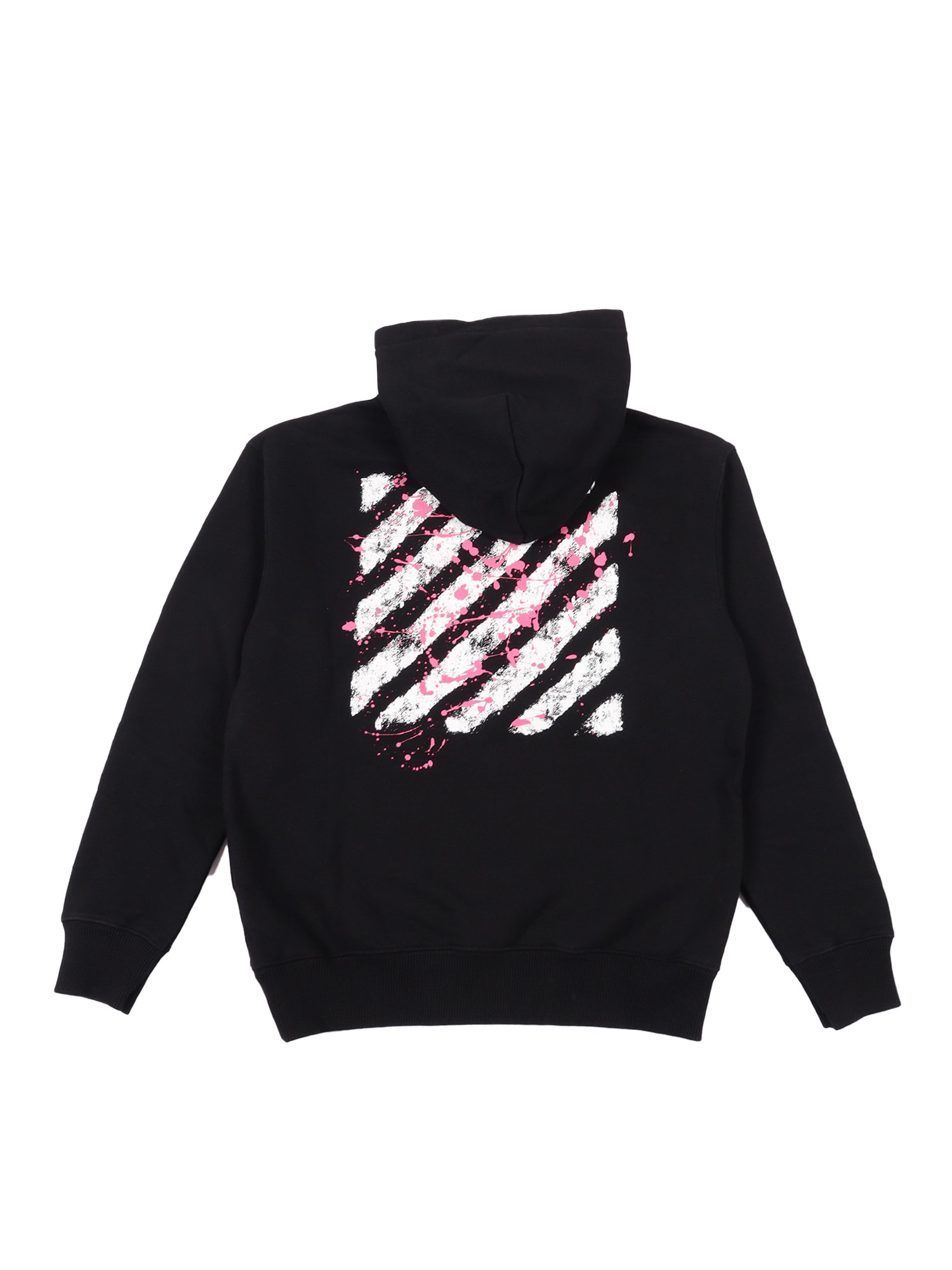 Off-white Diagonal Splat Logo Hoodie In Black
