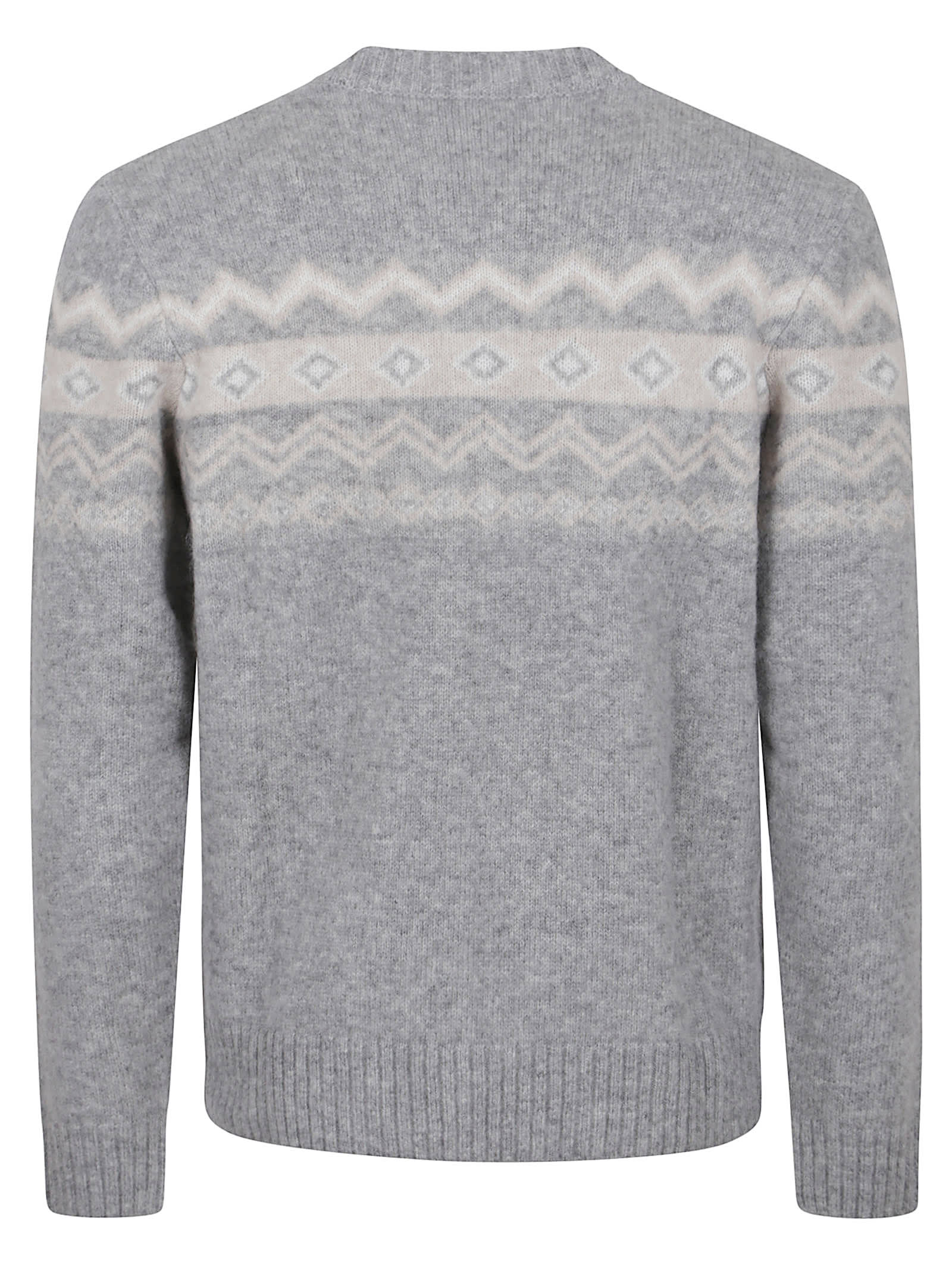 Eleventy Heathered Grey Crew-neck Cashmere Blend Sweater In Gray