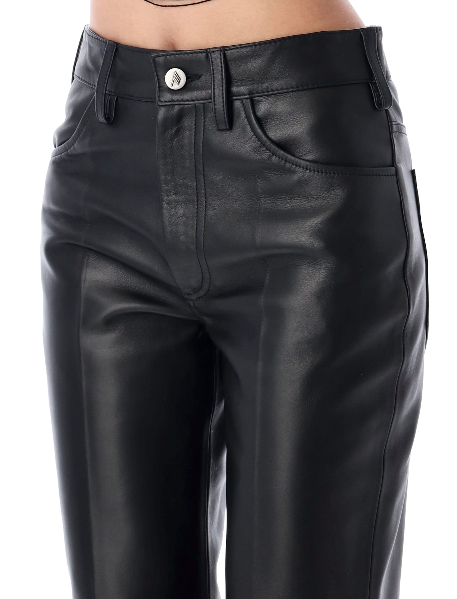 Attico Leather Pant In Black