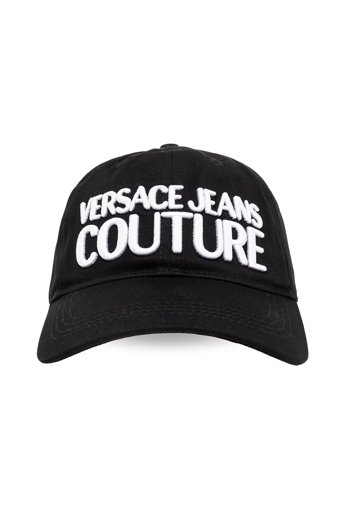 Shop Versace Jeans Couture Baseball Cap With Logo In Black