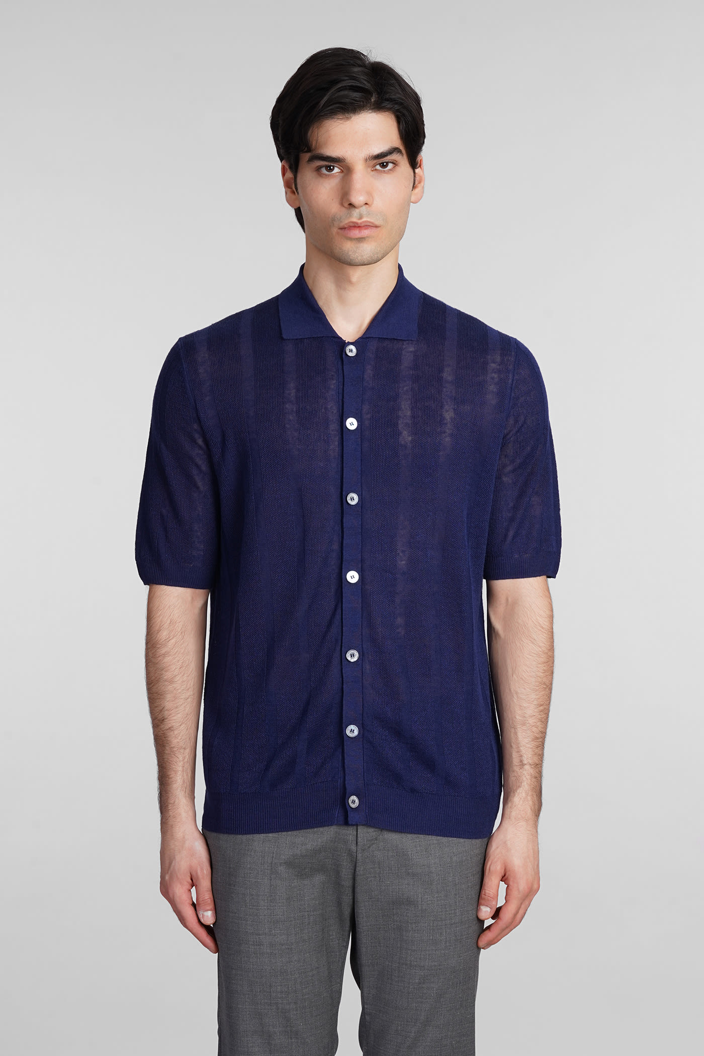 Shop Ballantyne Shirt In Blue Linen