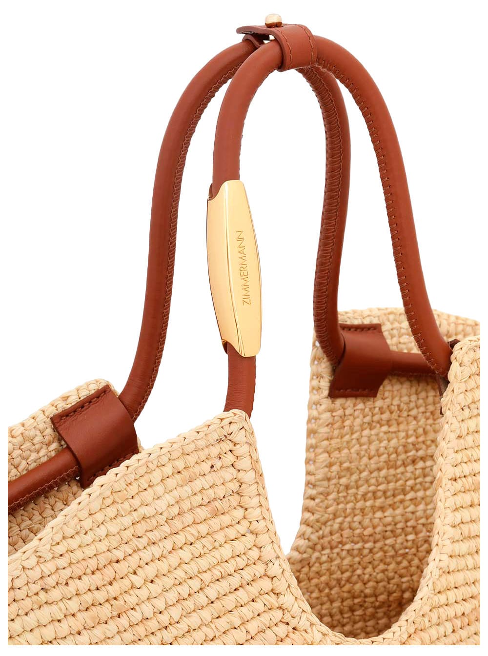 Zimmermann Goldentime Beoge Shoulder Bag With Adjustable And Removable Shoulder Strap And Fringed Details In Ra