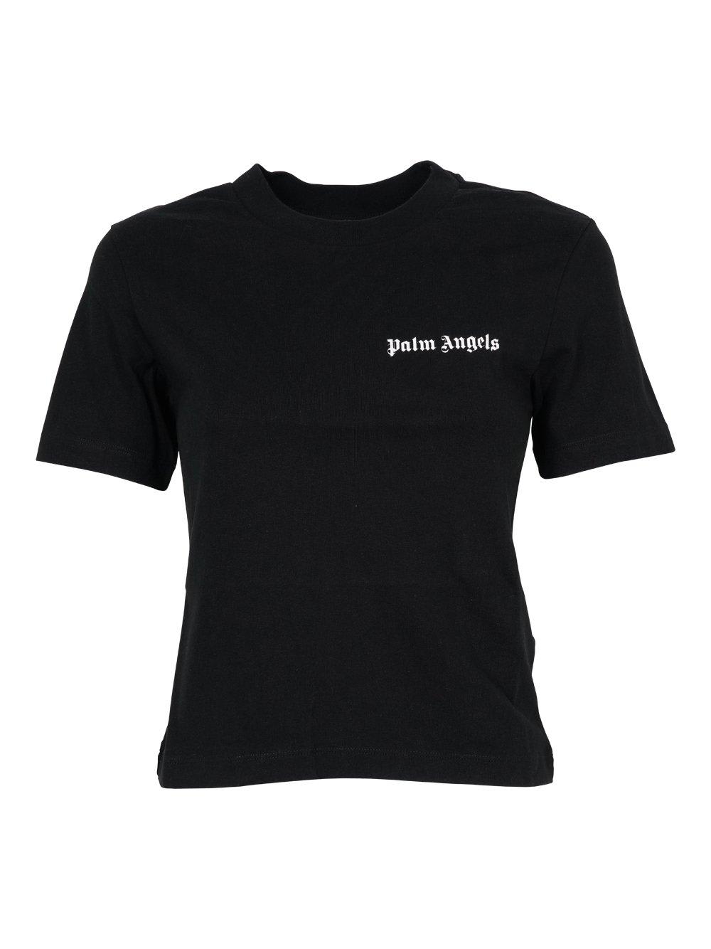 Palm Angels Logo Printed Straight Hem T-shirt