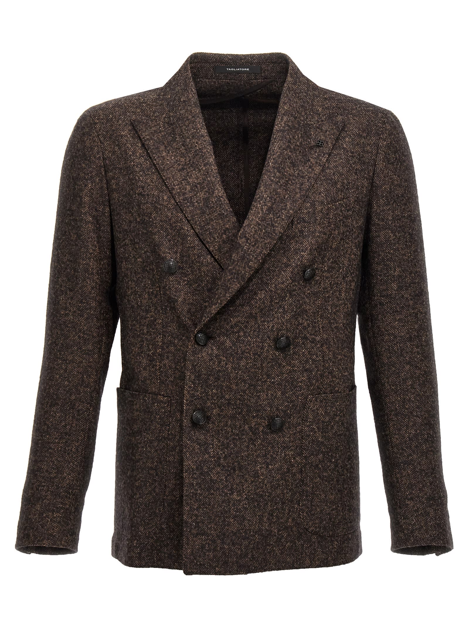 Shop Tagliatore Montecarlo Jacket In Brown