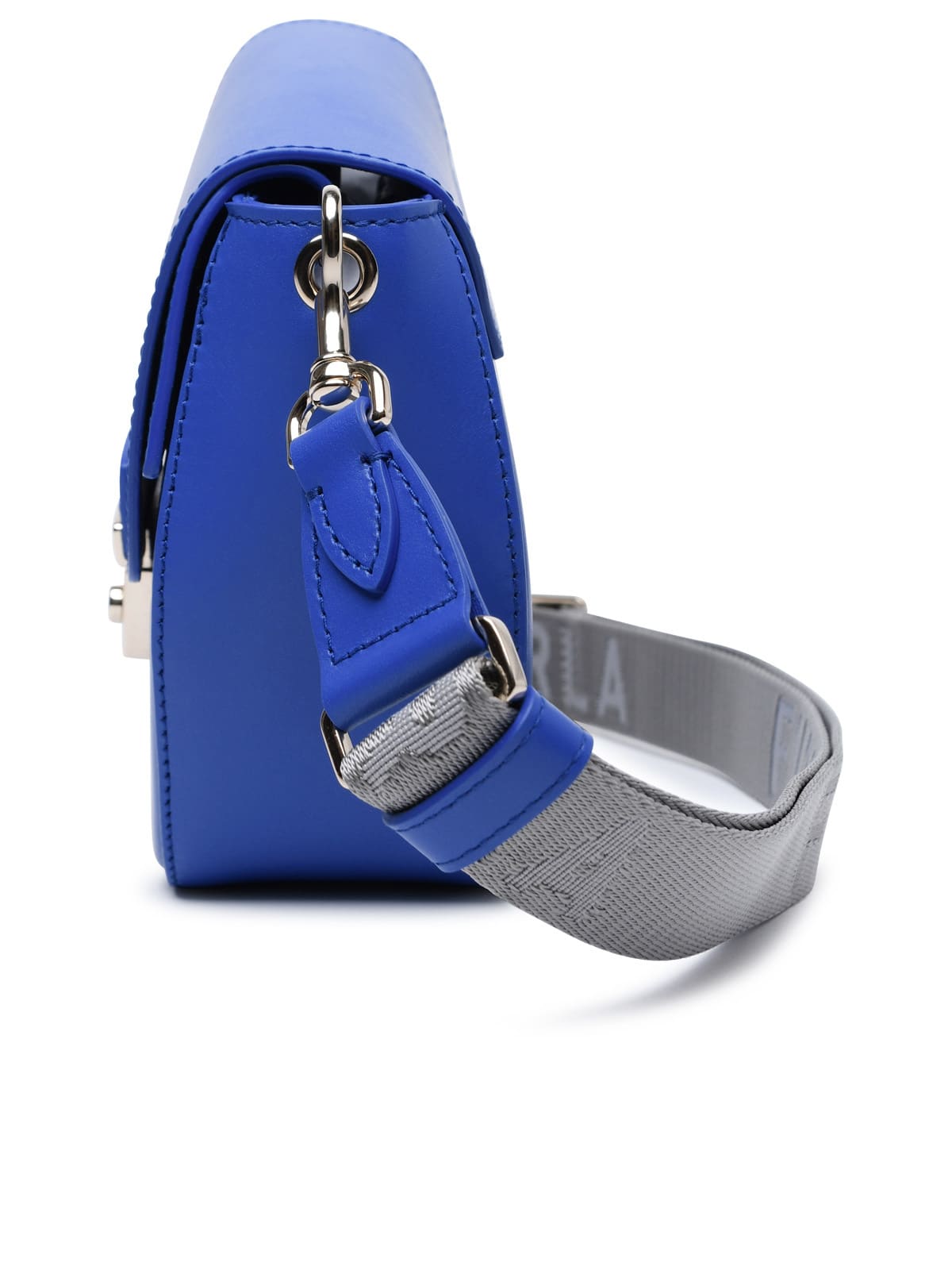 Shop Furla Metropolis Prisma Blue Leather Blend Bag