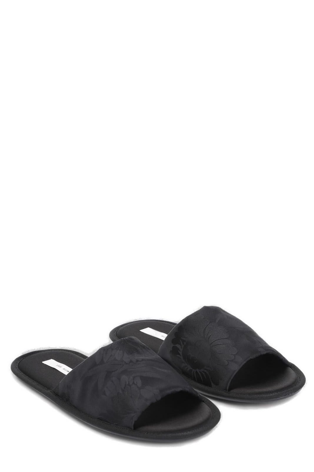 Shop The Row Floral Jacquard Slippers In Blk Black