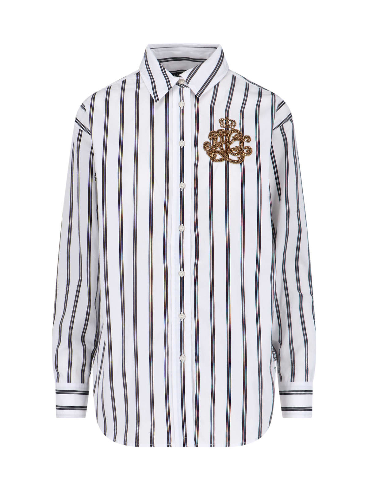 Ralph Lauren Striped Beaded-embellished Shirt In Multi