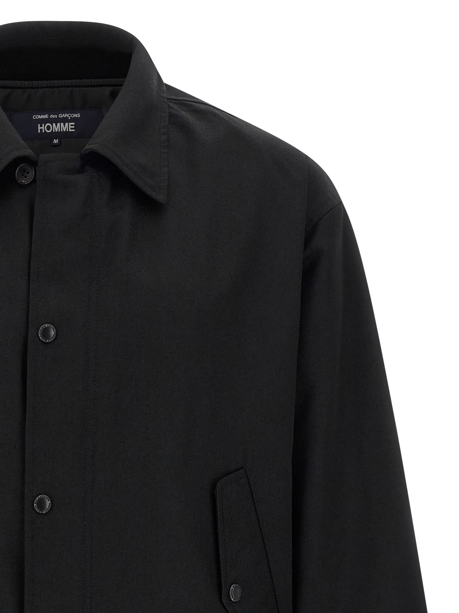 Comme Des Garçons Homme Deux Wool Overshirt In Black