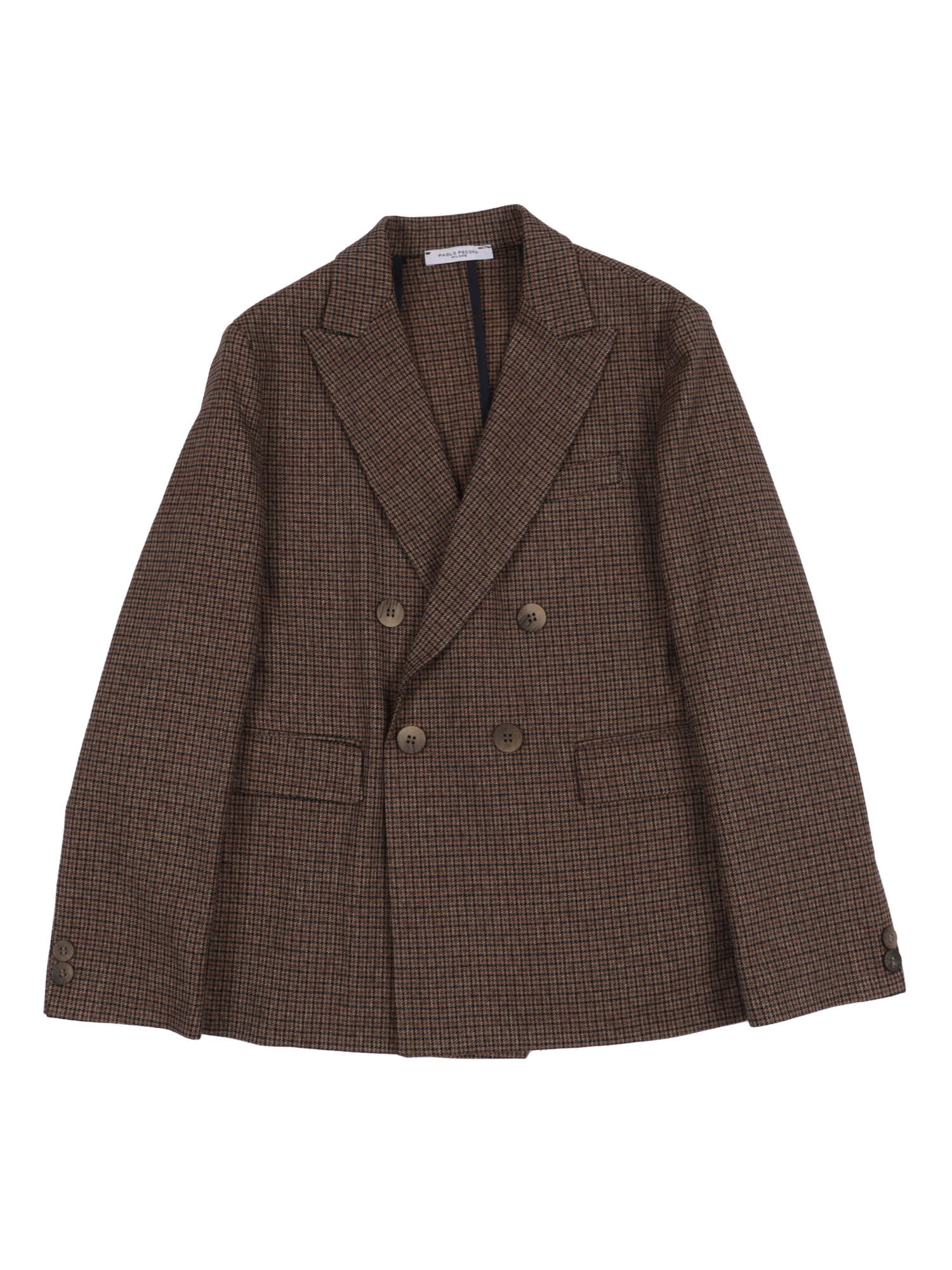 Paolo Pecora Kids' Double-breasted Jacket In Brown