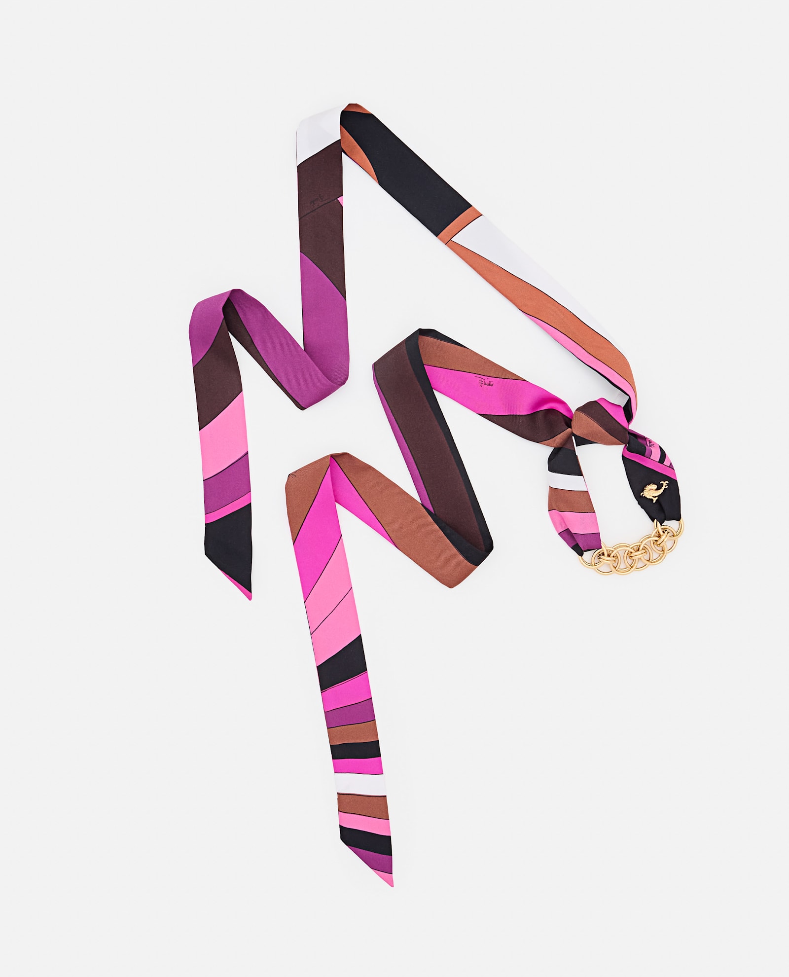 Shop Pucci Silk Twill Bandeau Chain Bracelet In Multicolour