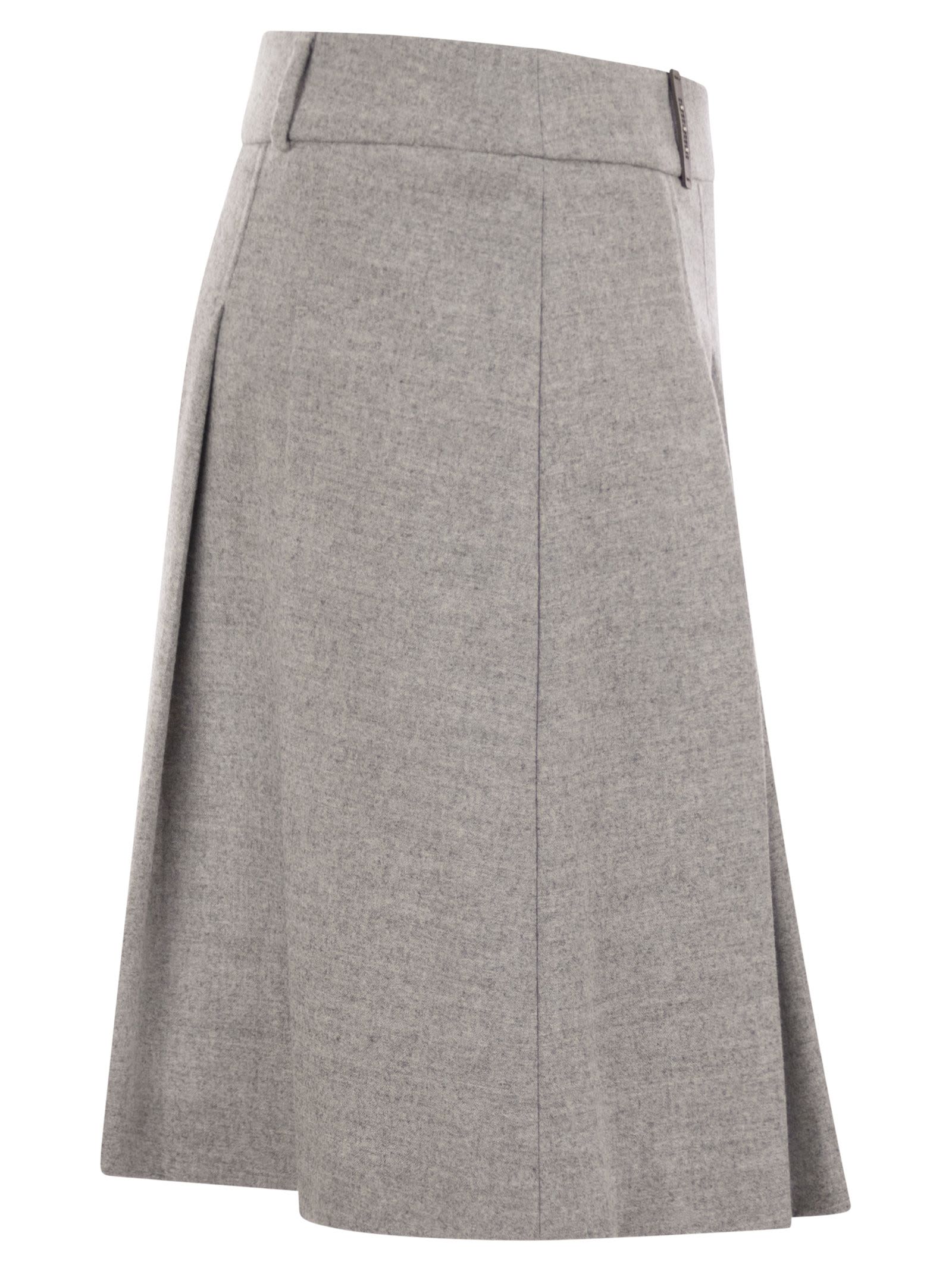 Peserico Women Short Skirt In Wool And Viscose In Grey