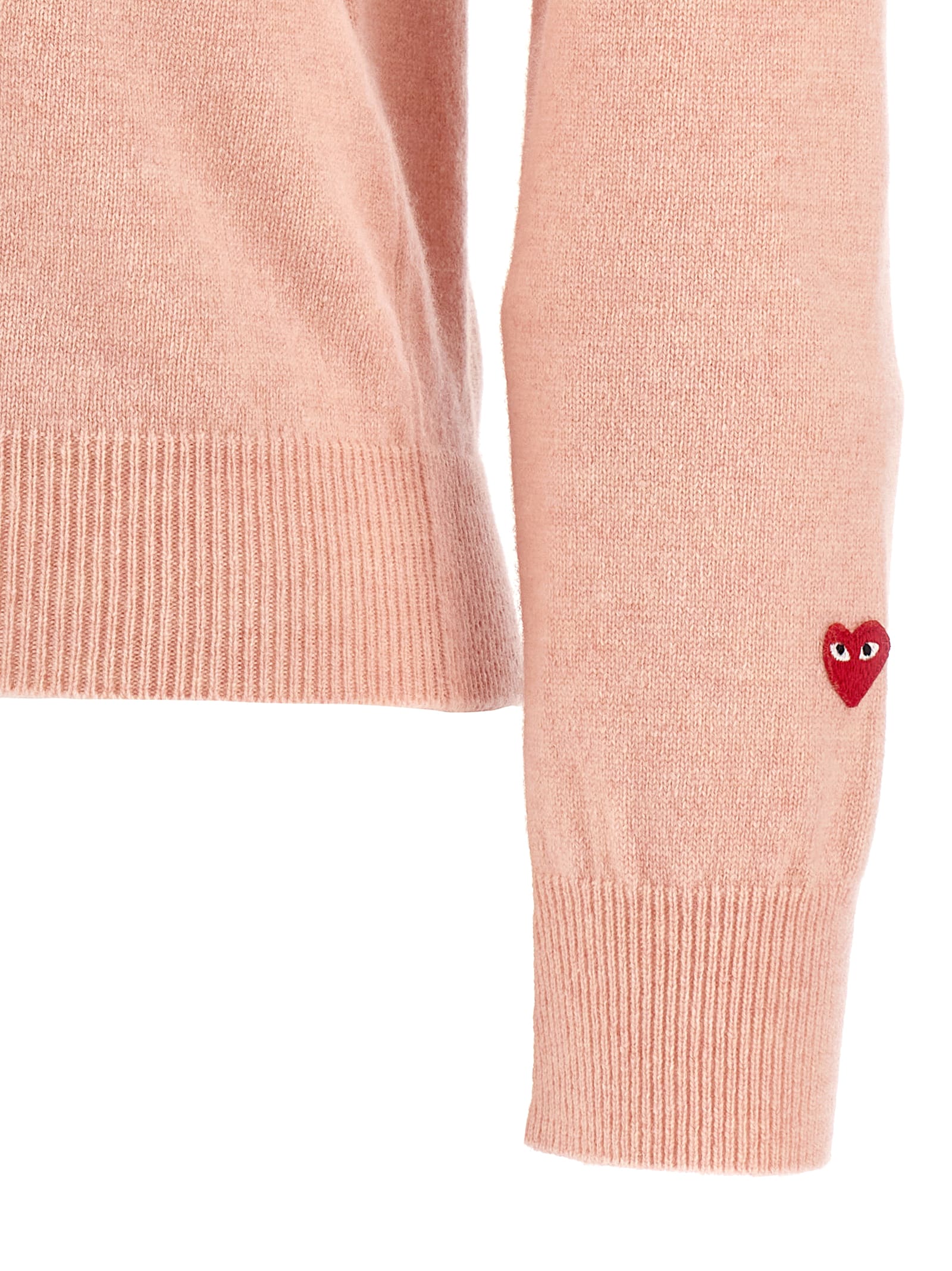Comme Des Garçons Play Knitwear Cardigan Small Heart In Pink