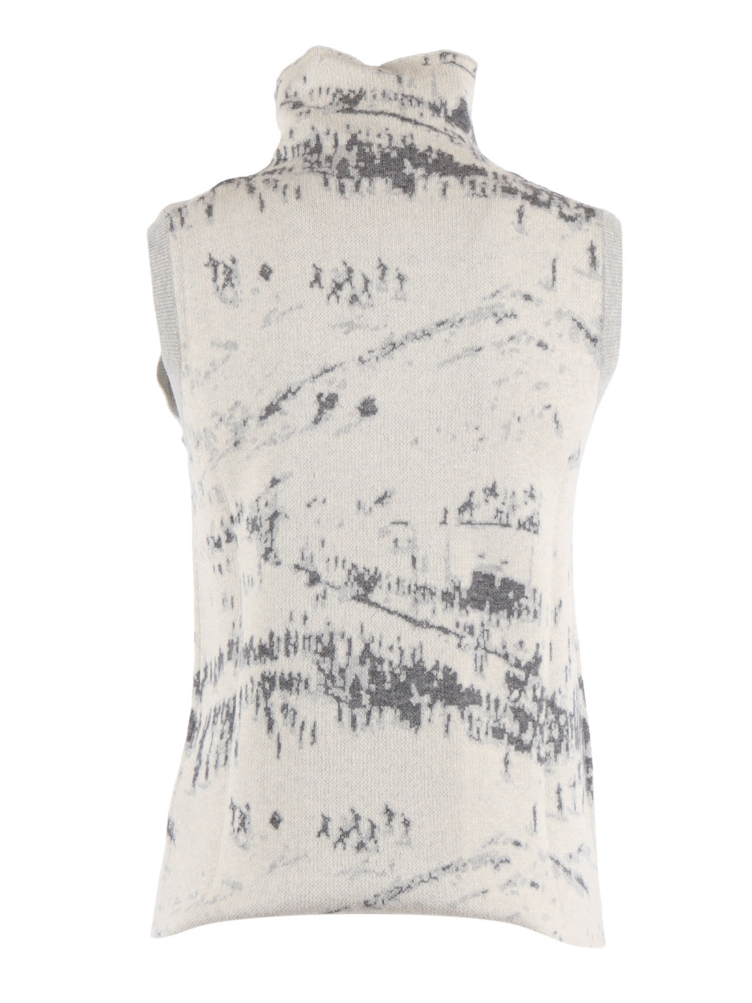 Ballantyne Turtleneck Slipover Sweater In Soft Wool-cotton Blend In Multi