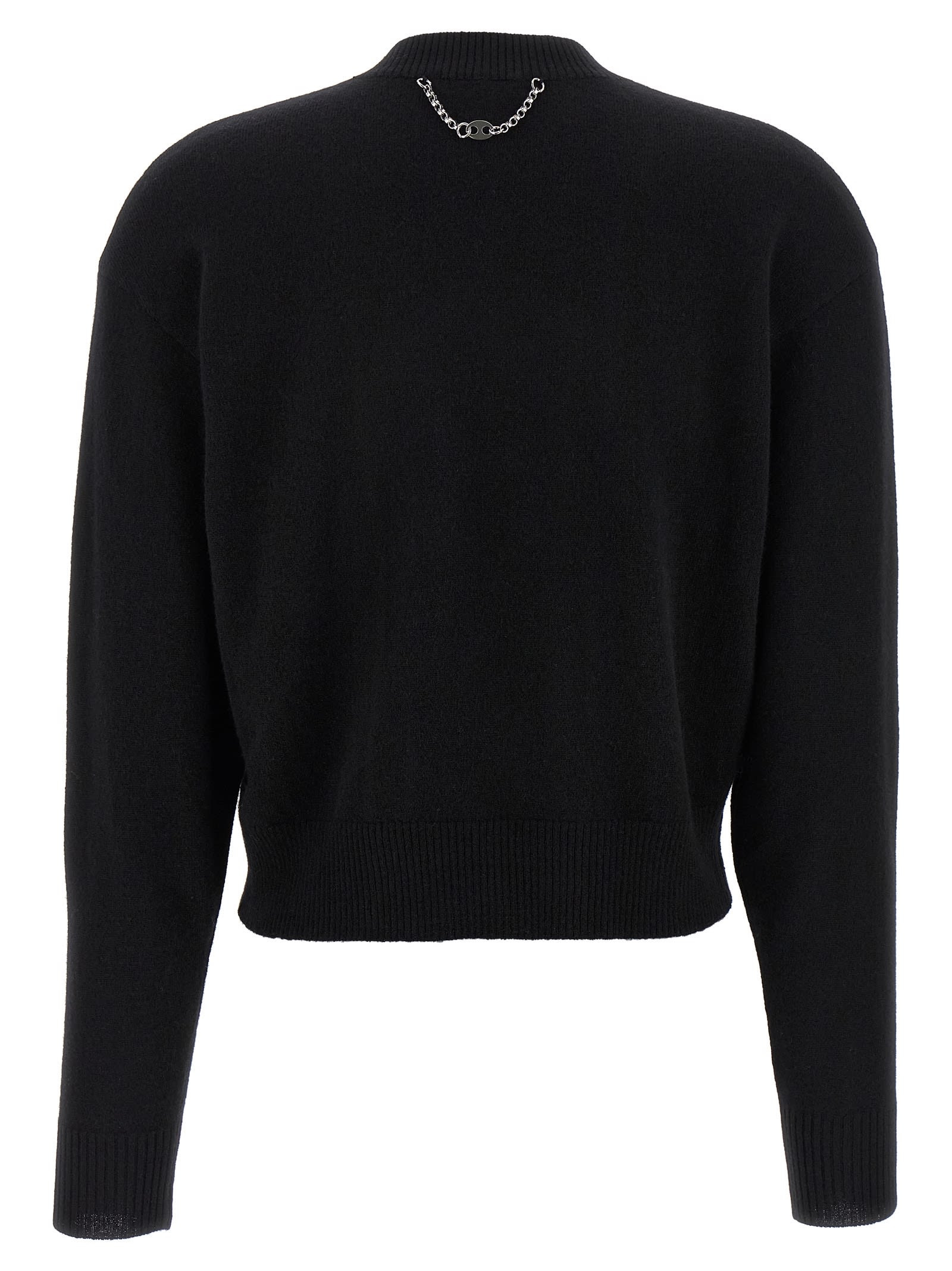Rabanne Illusion Knit Cardigan Sweater In Black