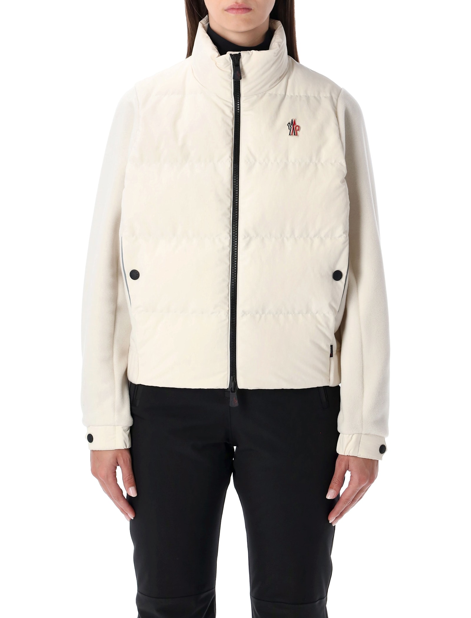 Moncler Grenoble Polartec® Padded Zip-up Hoodie In White