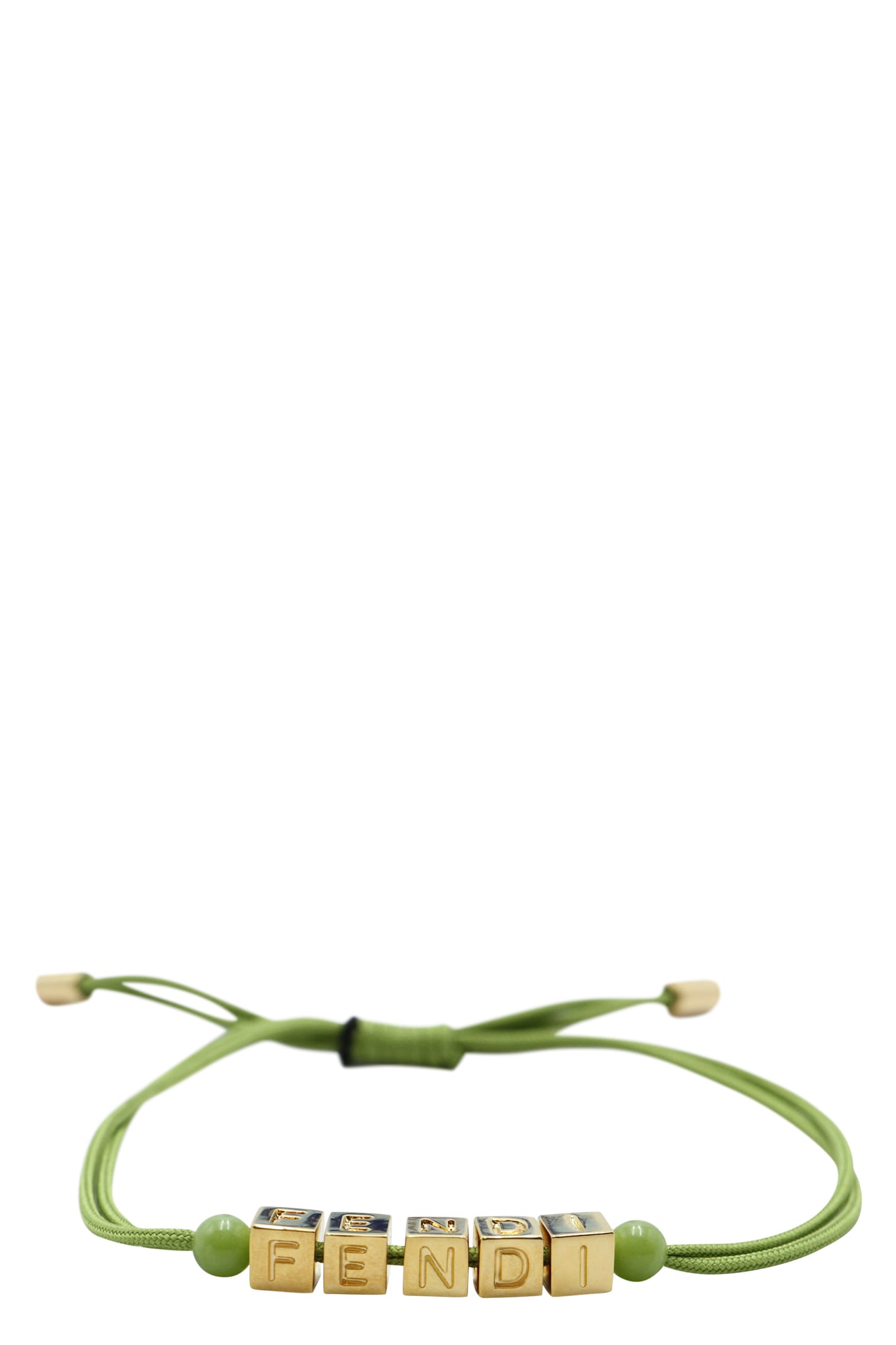 Shop Fendi Rope Bracelet In Green