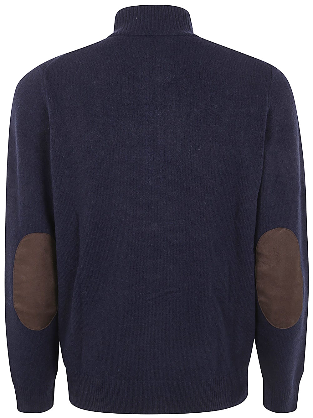 Shop Barbour Essential Patch Zip Through Knitwear In Navy