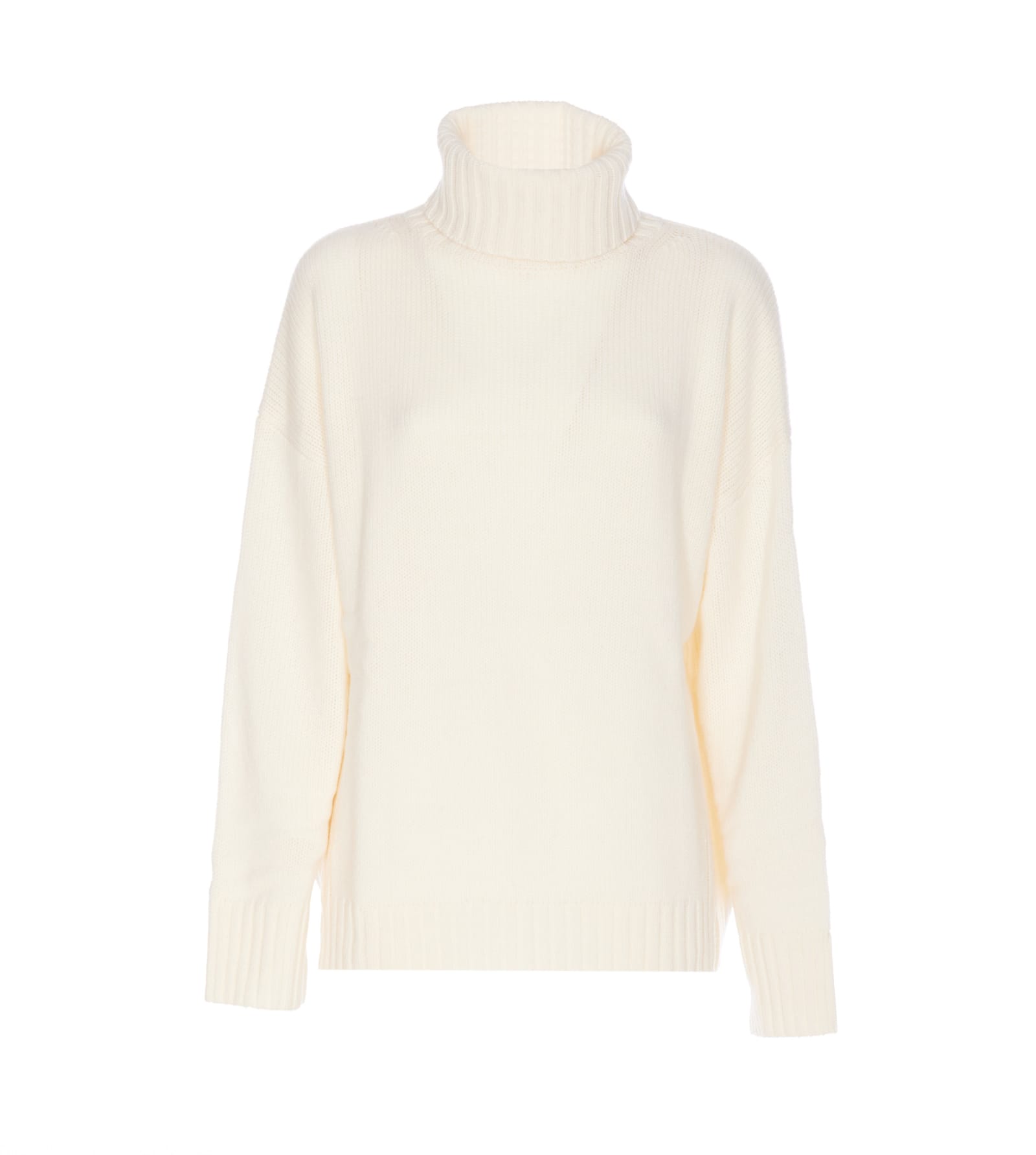 Shop Allude Turtleneck Sweater In White